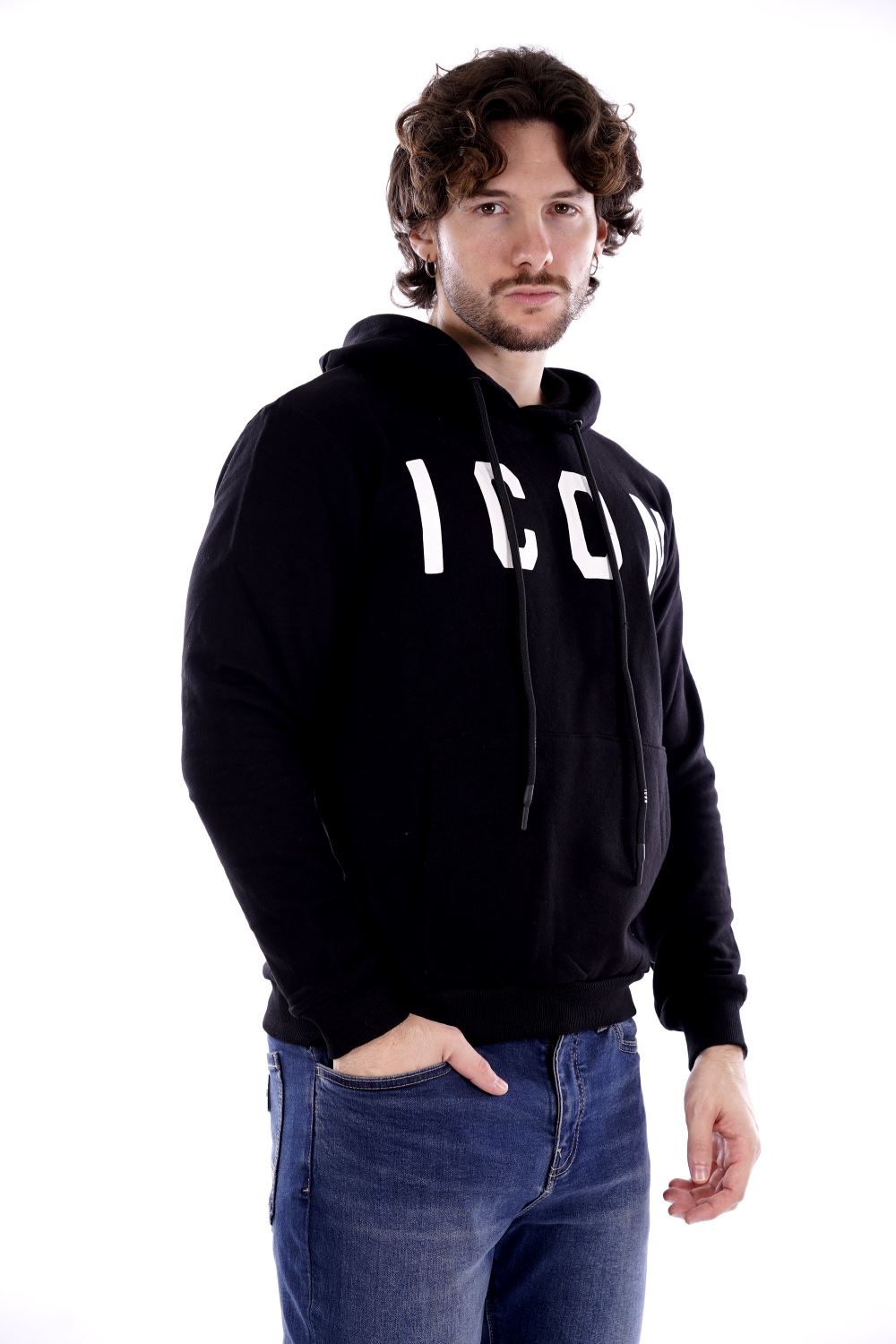 Felpa Nera Da Uomo