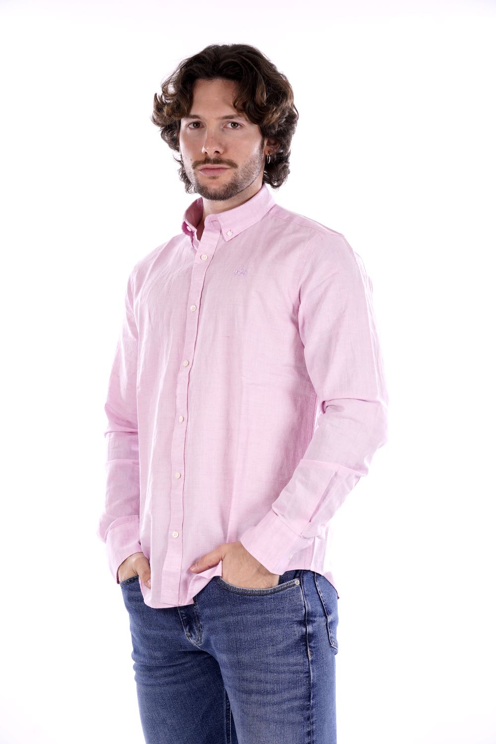 La Martina Camicia Rosa Da Uomo