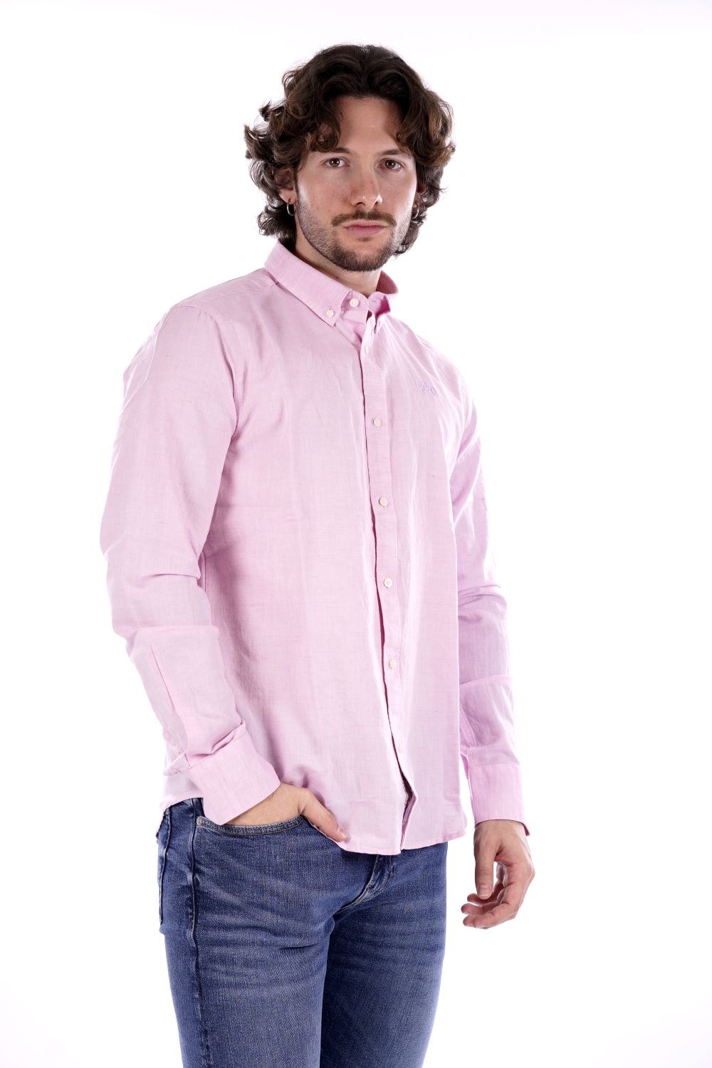 La Martina Camicia Rosa Da Uomo