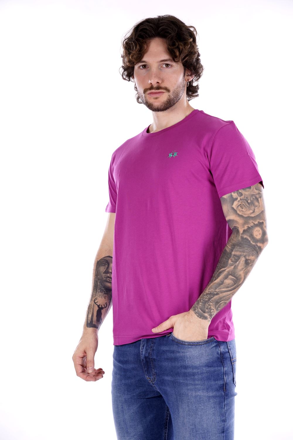 La Martina T-shirt Fucsia Da Uomo