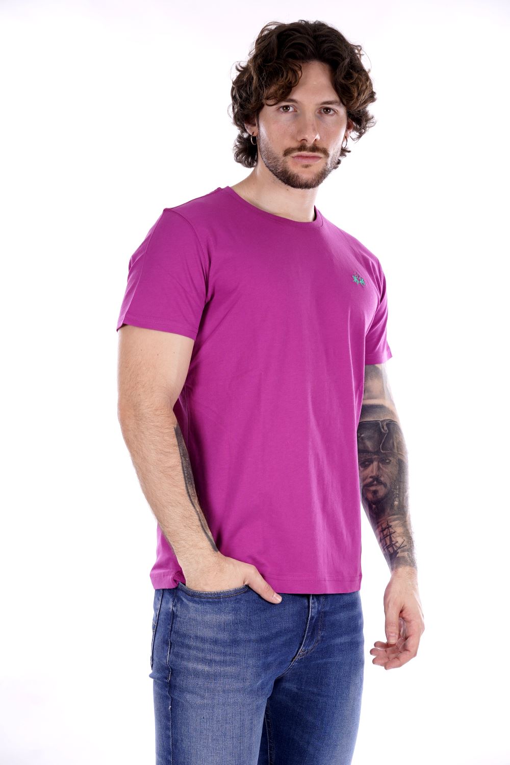 La Martina T-shirt Fucsia Da Uomo