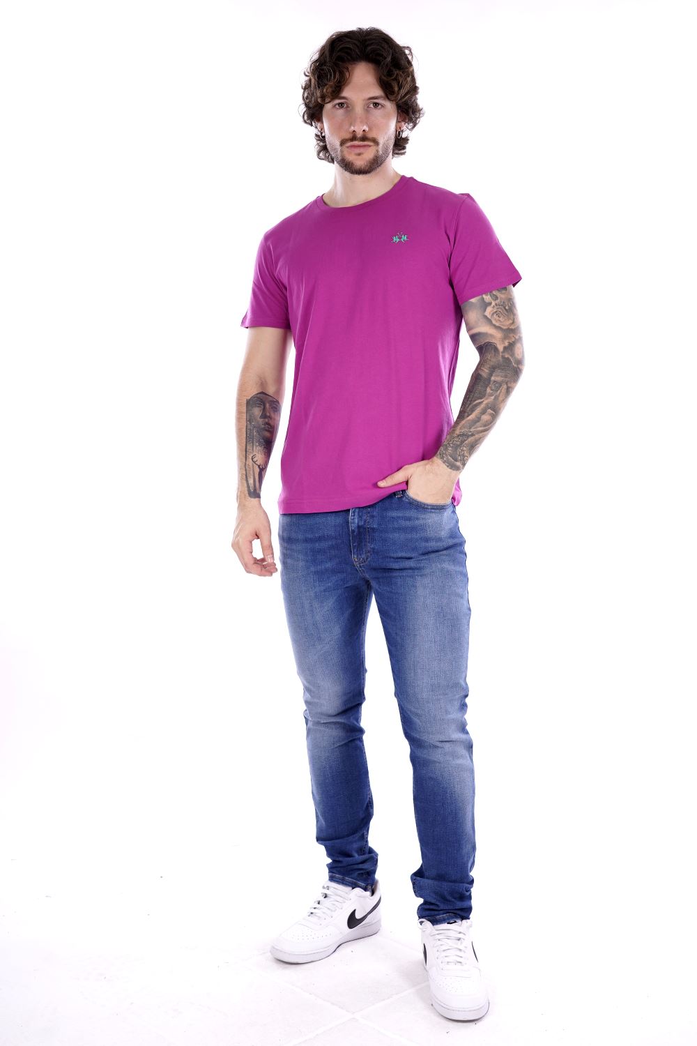 La Martina T-shirt Fucsia Da Uomo
