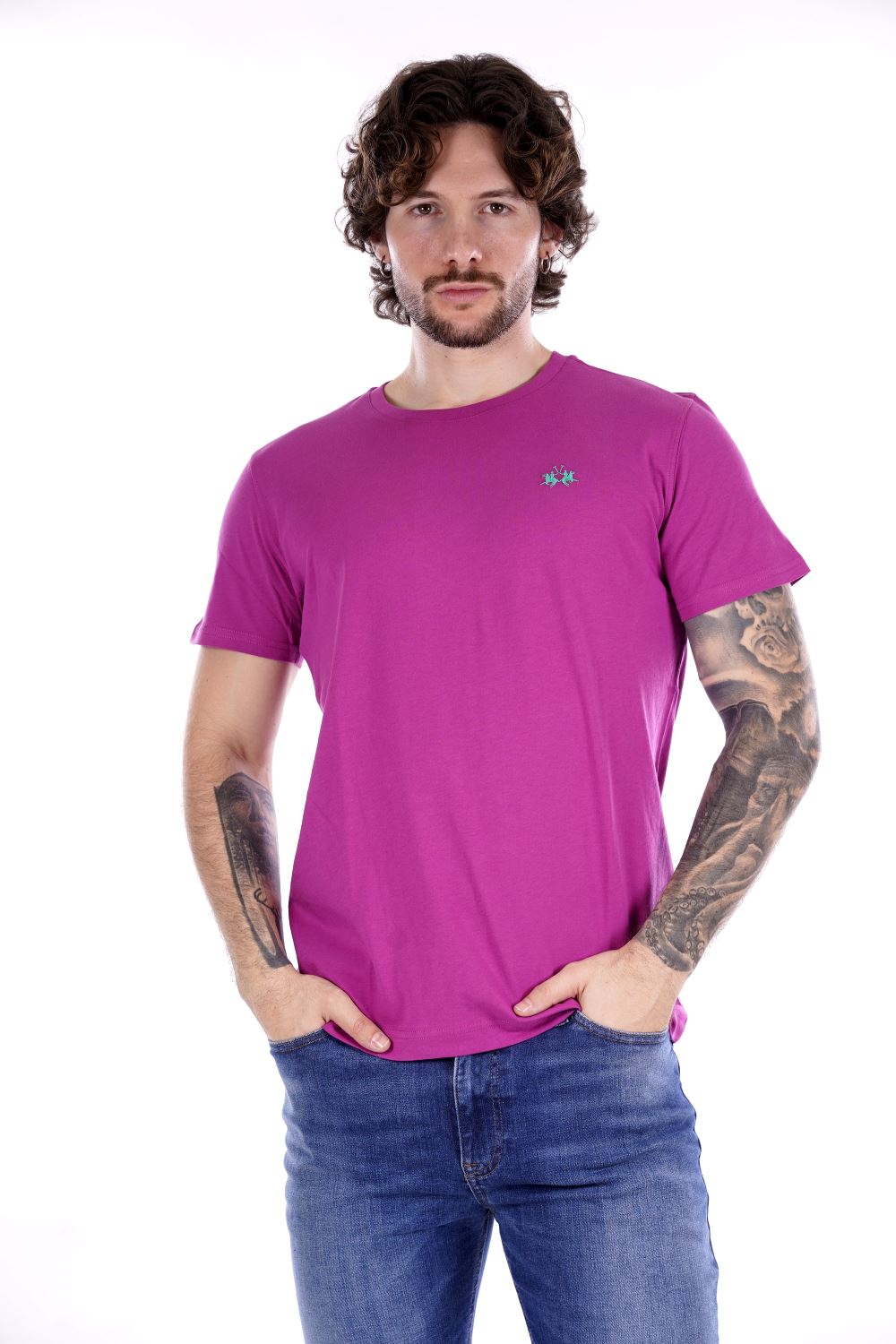 La Martina T-shirt Fucsia Da Uomo