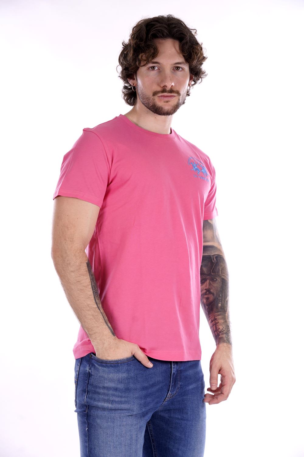 La Martina T-shirt Rosa Da Uomo
