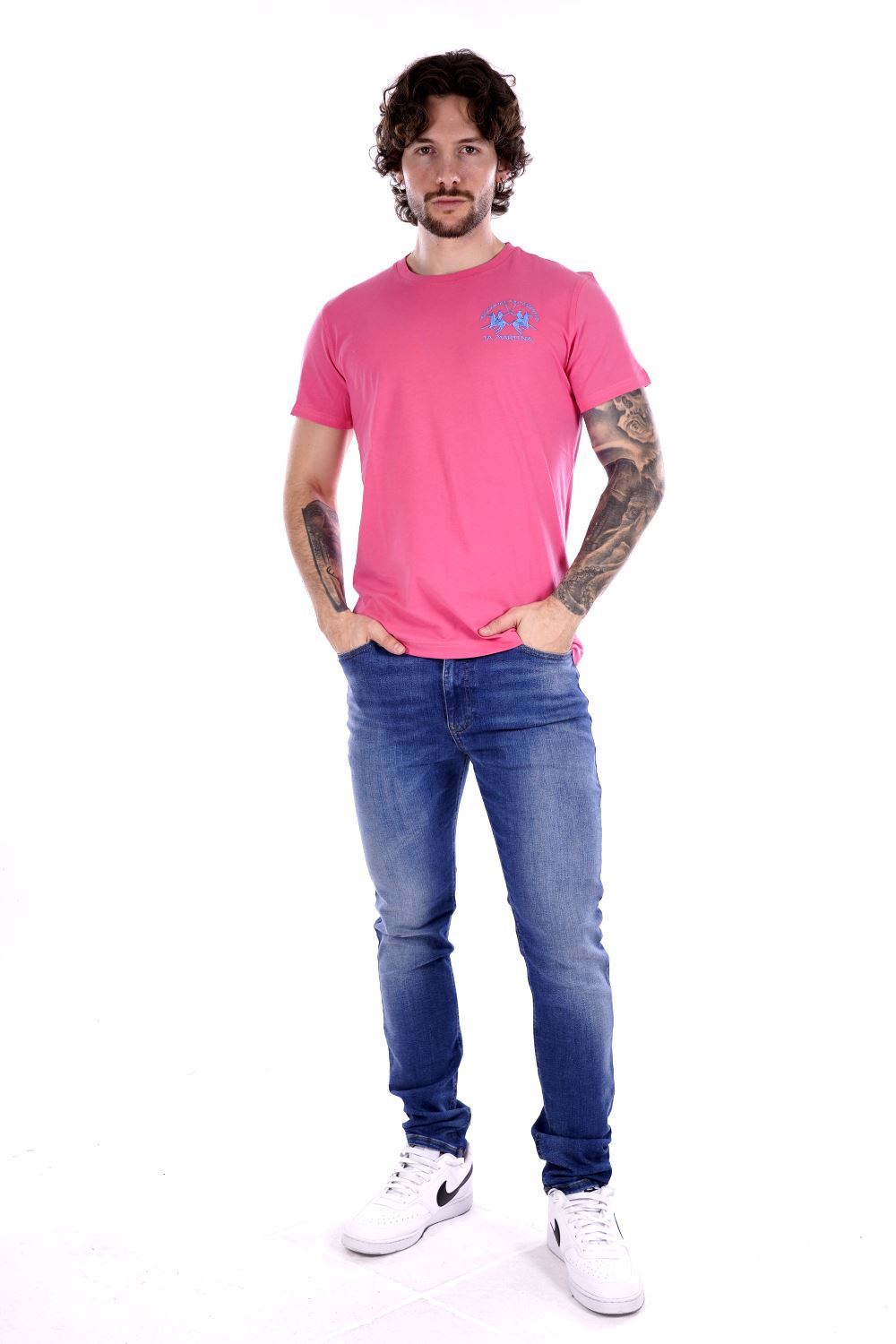 La Martina T-shirt Rosa Da Uomo