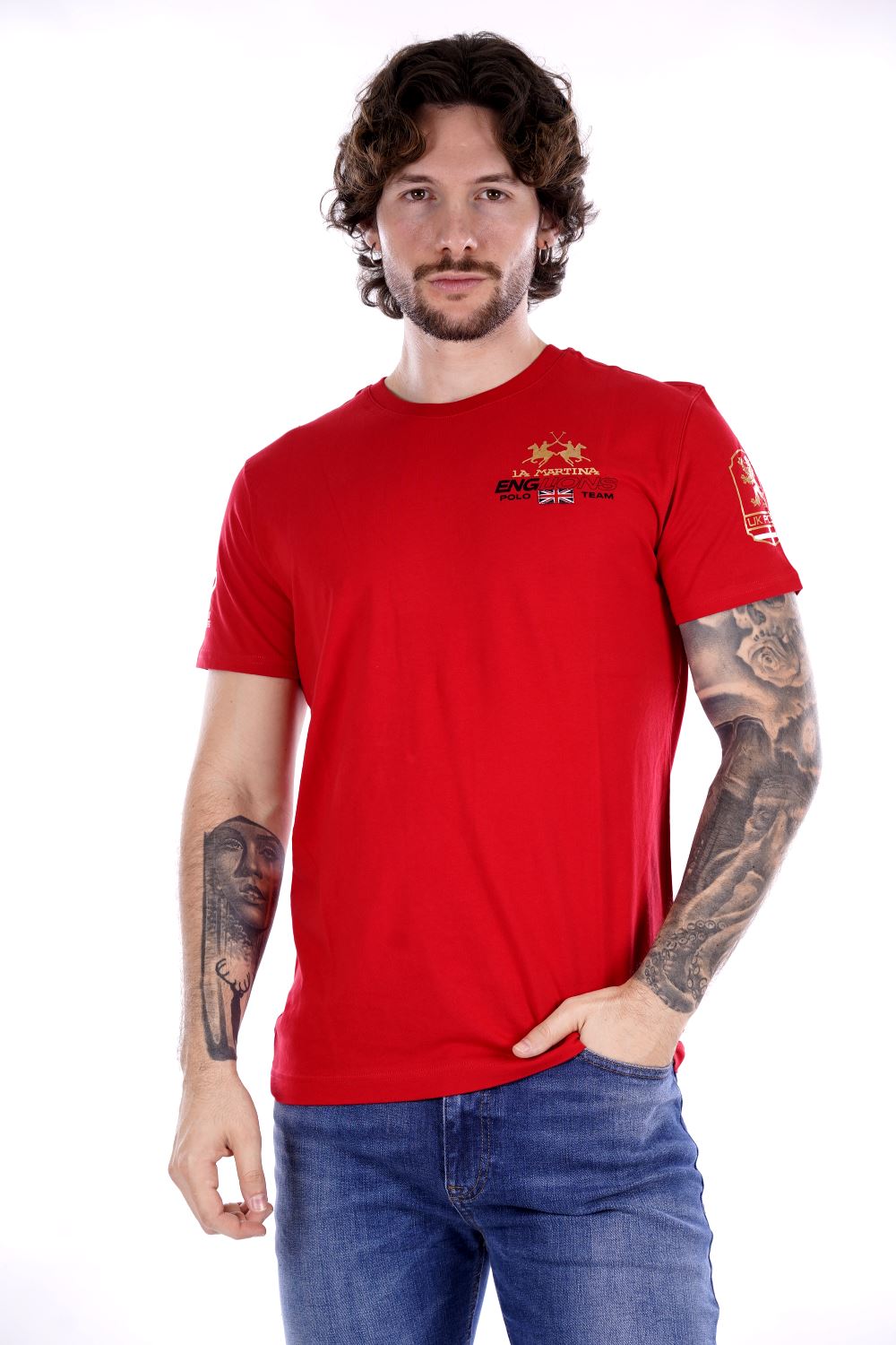 La Martina T-shirt Rossa Da Uomo