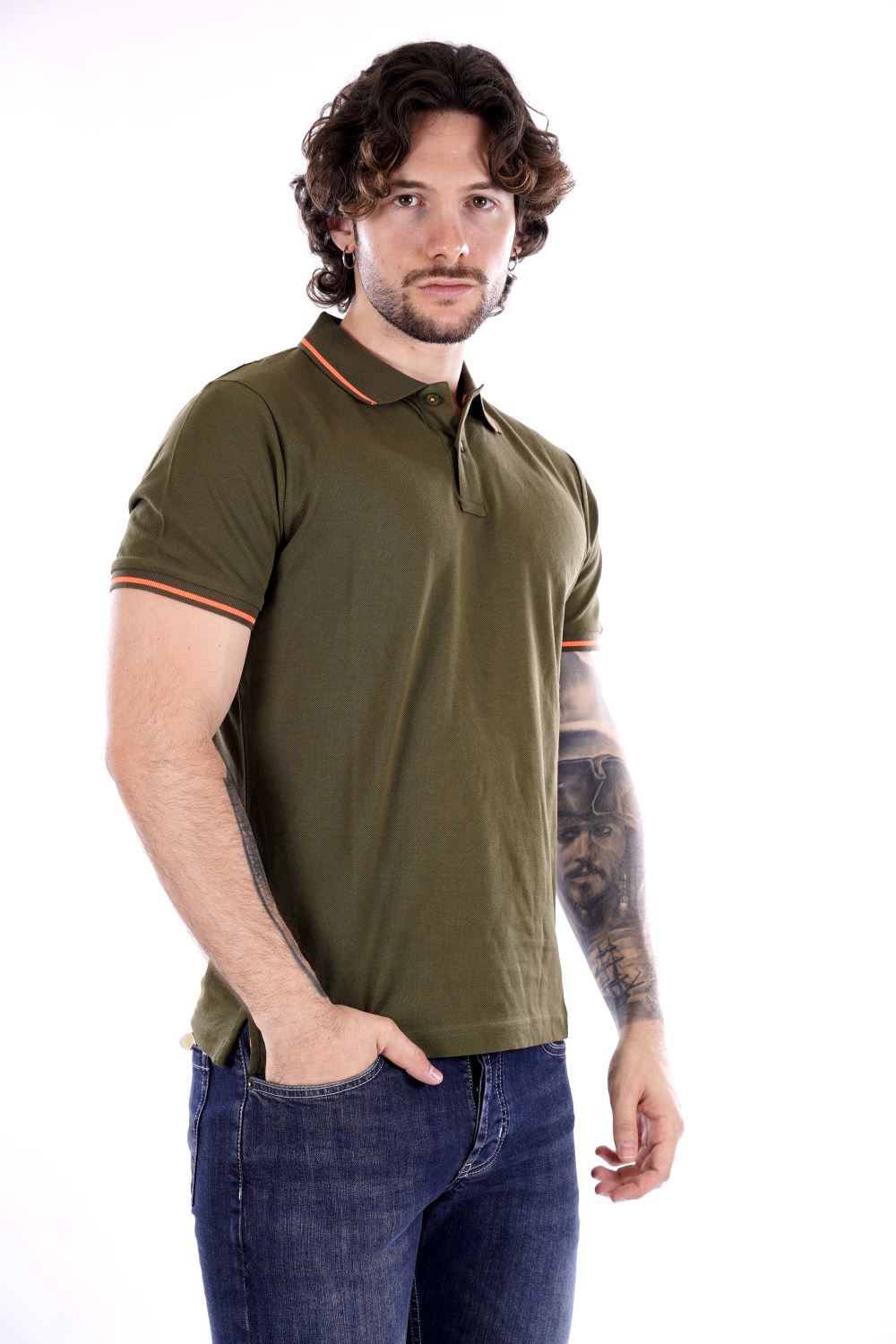 Polo MARK UP da Uomo - verde MK11003MILITARE