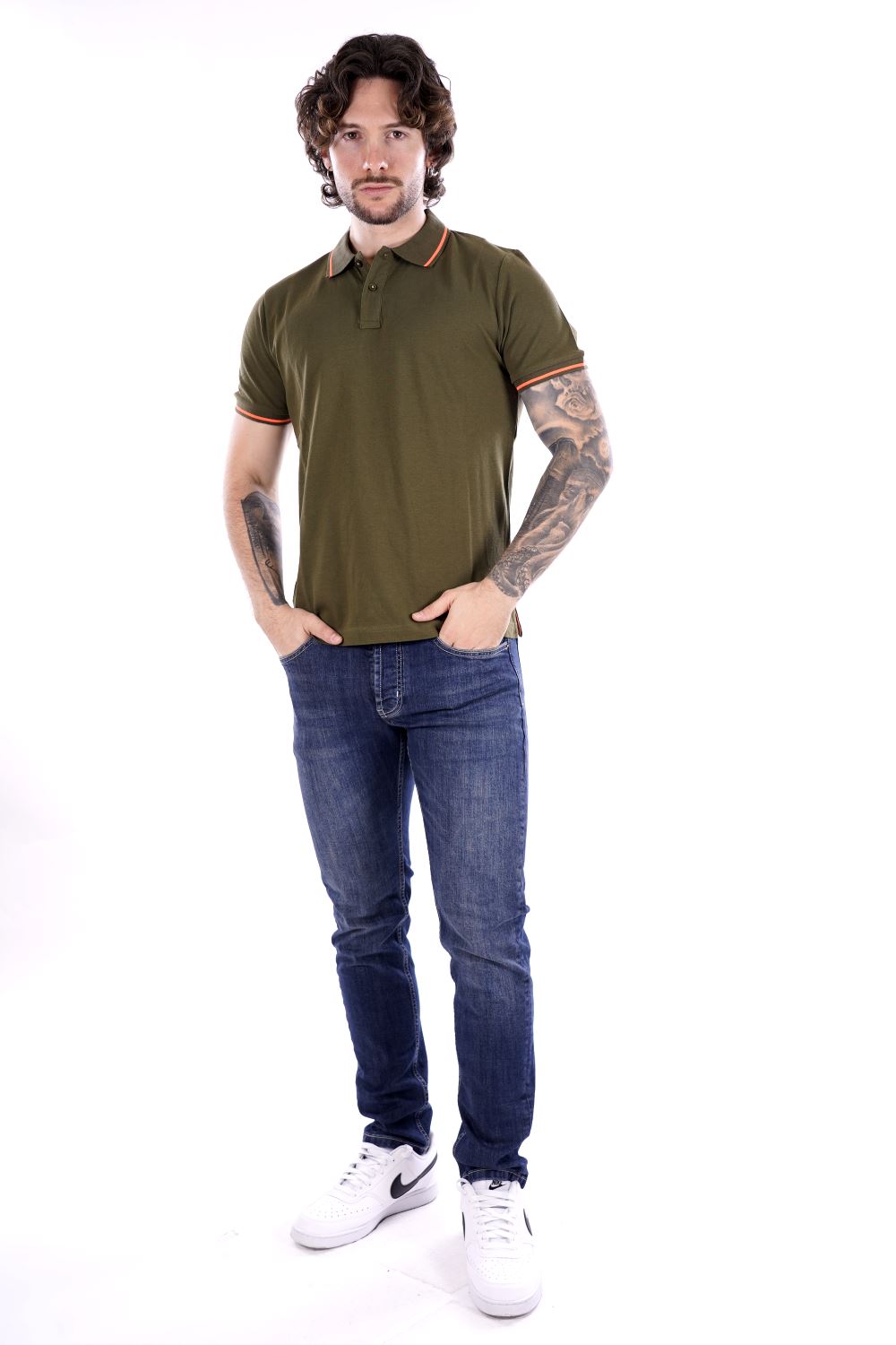 Polo MARK UP da Uomo - verde MK11003MILITARE