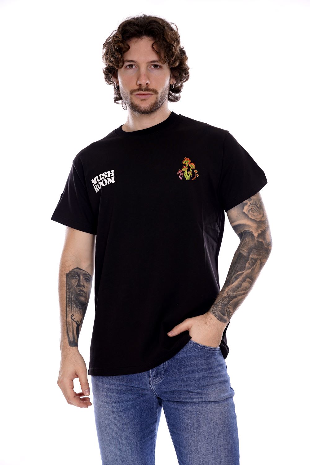 Mushroom T-shirt nera Da Uomo