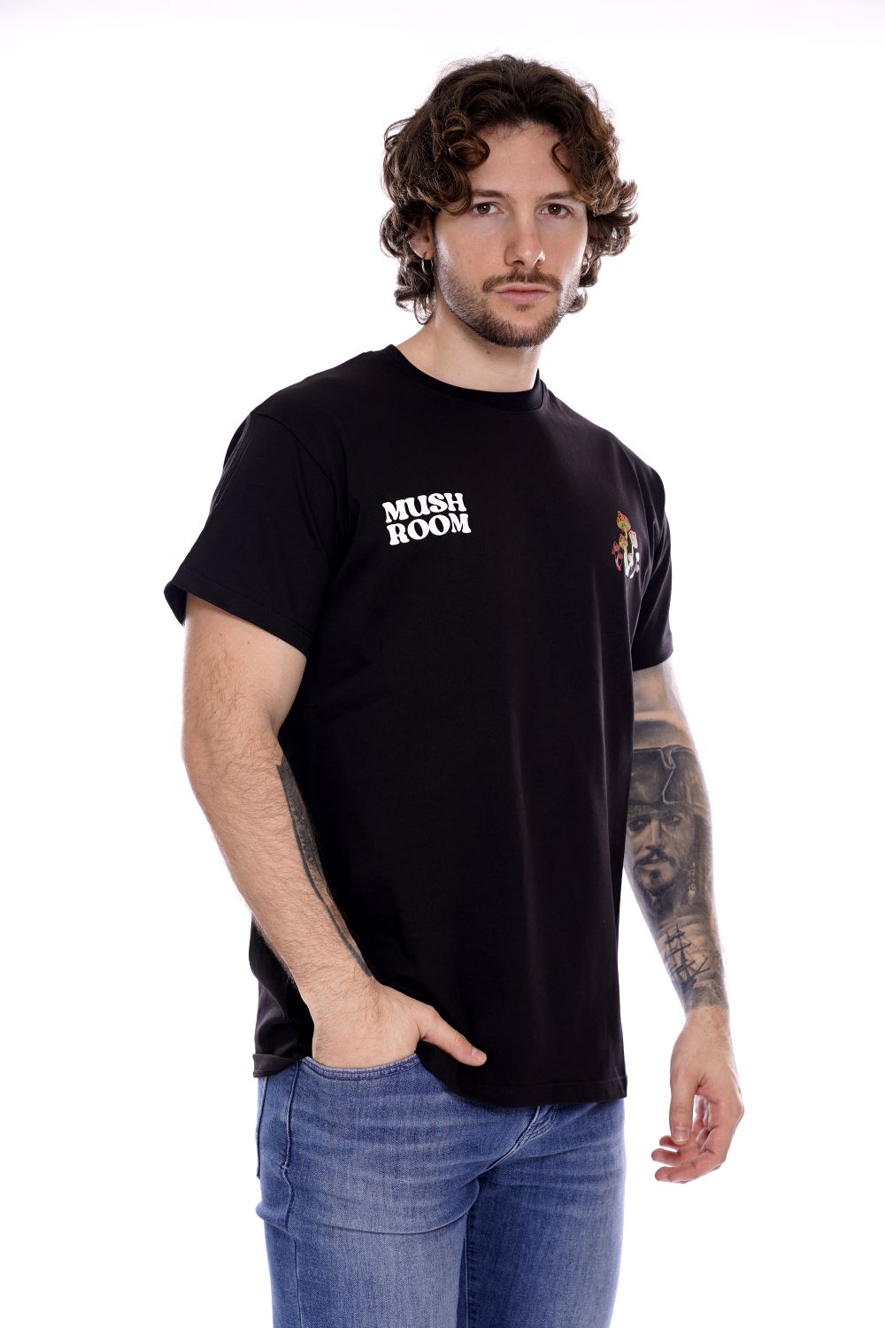 Mushroom T-shirt nera Da Uomo