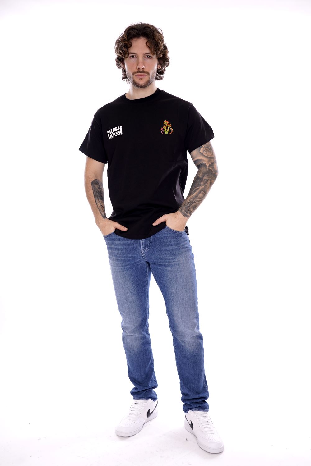 Mushroom T-shirt nera Da Uomo