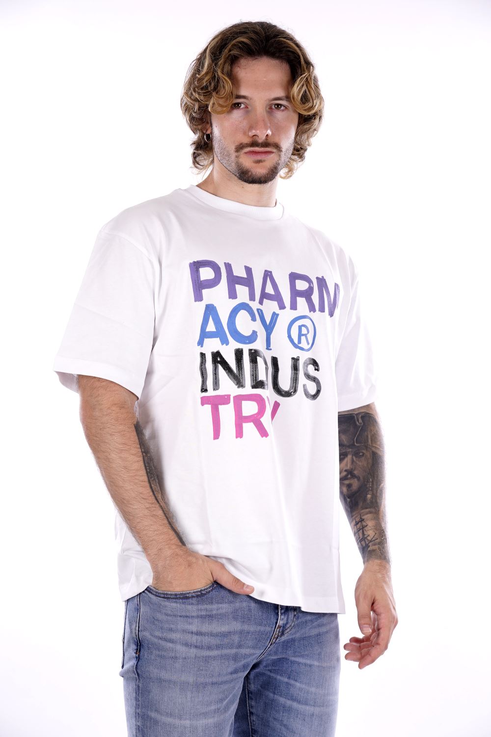 T-shirt PHARMACY INDUSTRY da Uomo - bianco PHABM00031BIANCO