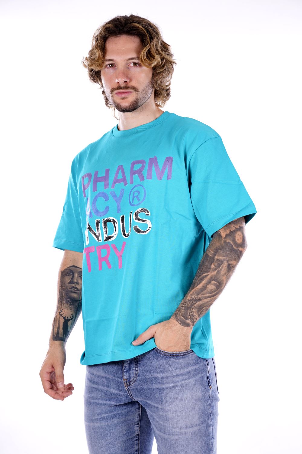 T-shirt PHARMACY INDUSTRY da Uomo - verde PHABM00031LAGO