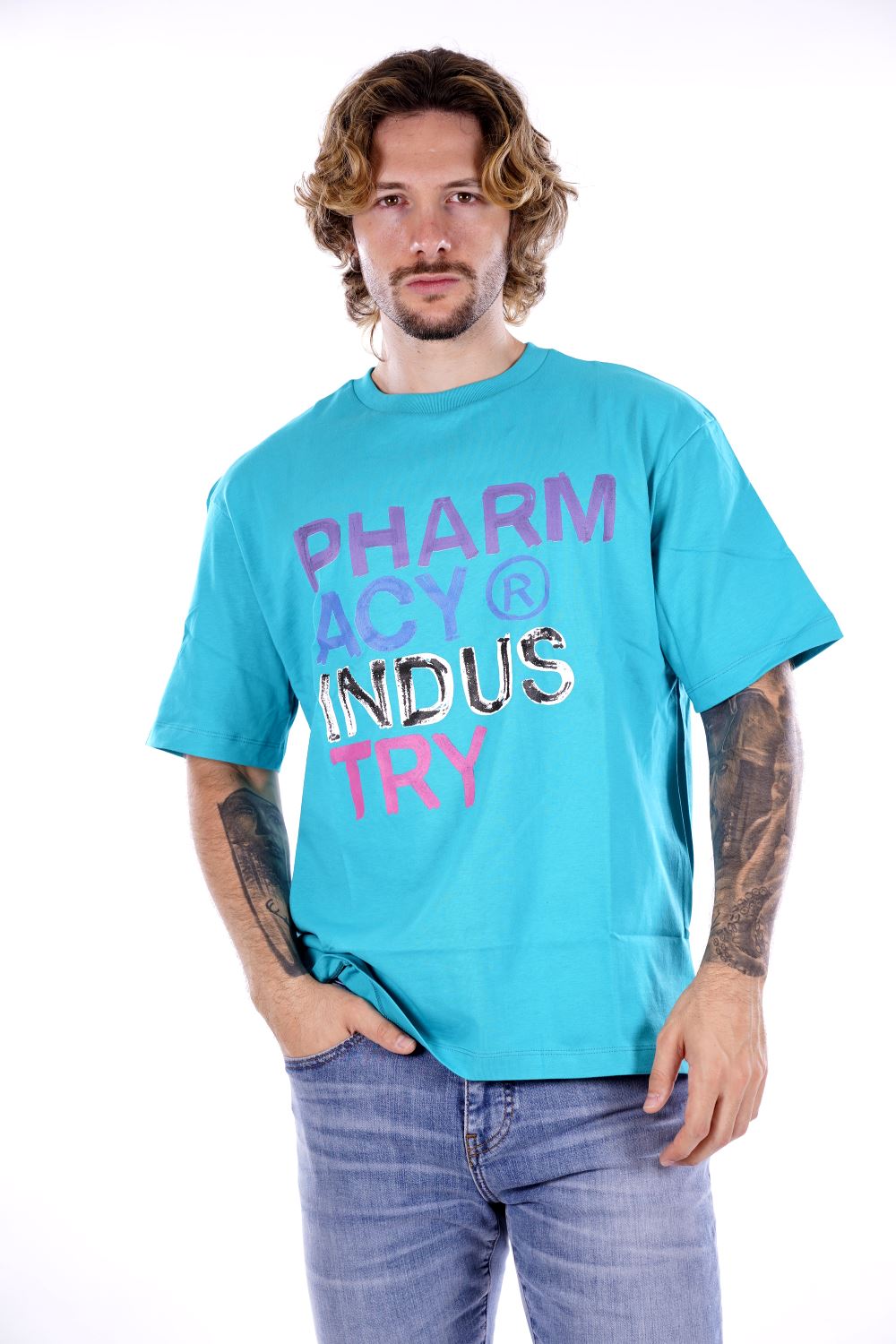 T-shirt PHARMACY INDUSTRY da Uomo - verde PHABM00031LAGO