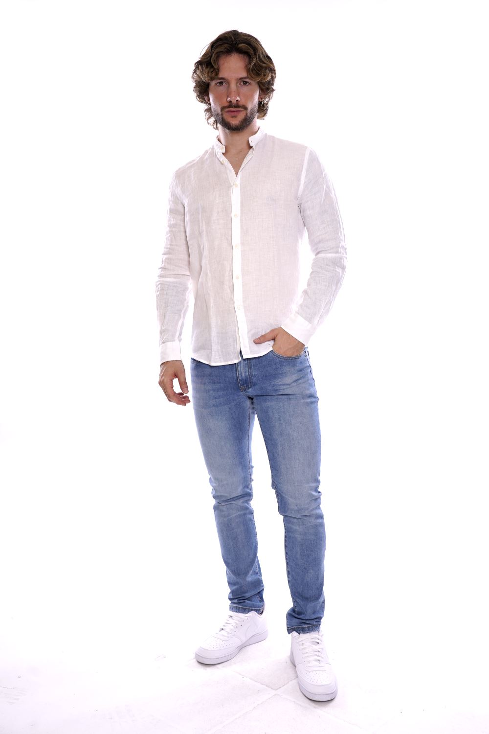 Philo Tinto Camicia Bianca Da Uomo
