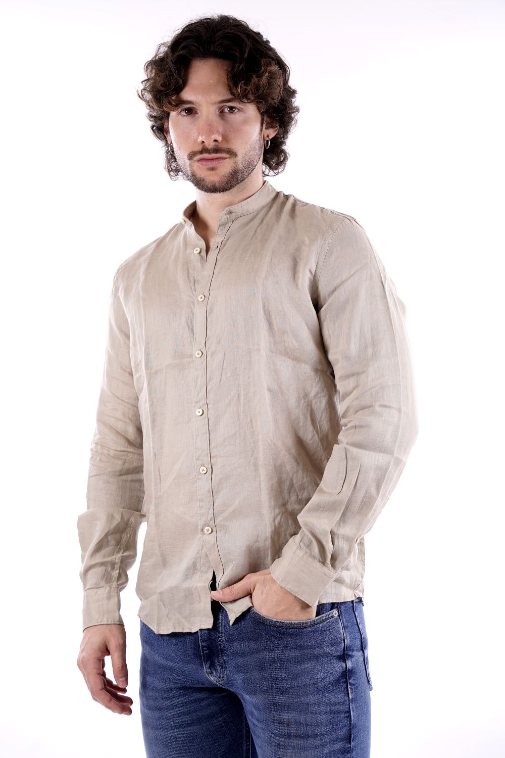 Philo Tinto Camicia Beige Da Uomo