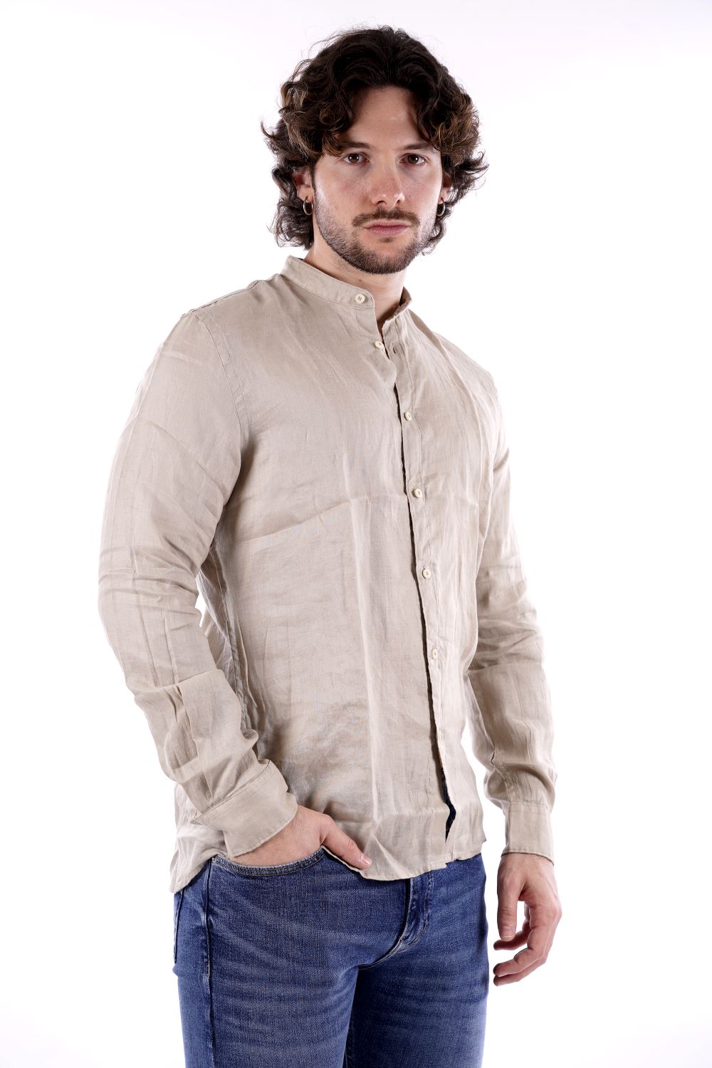 Philo Tinto Camicia Beige Da Uomo