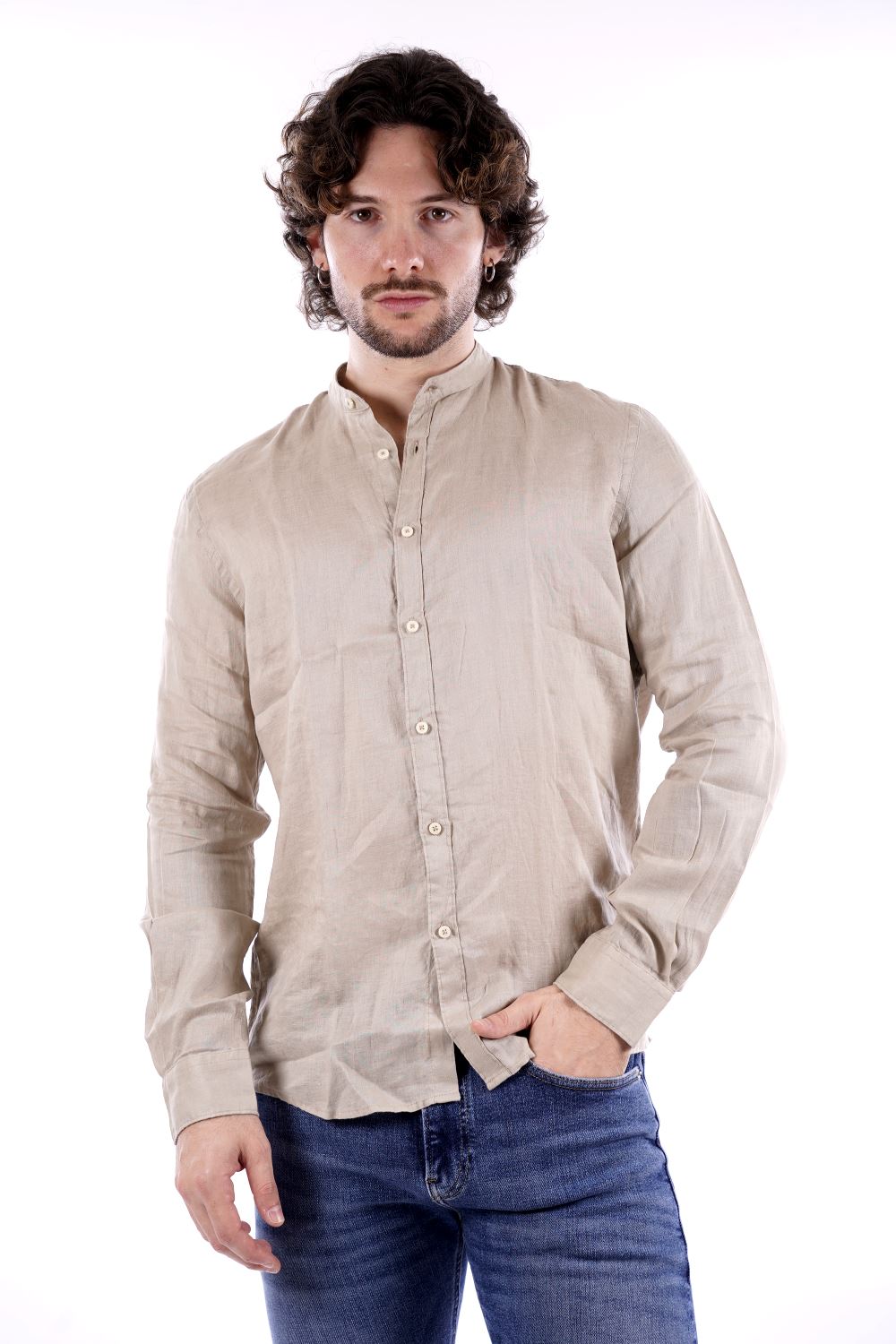 Philo Tinto Camicia Beige Da Uomo