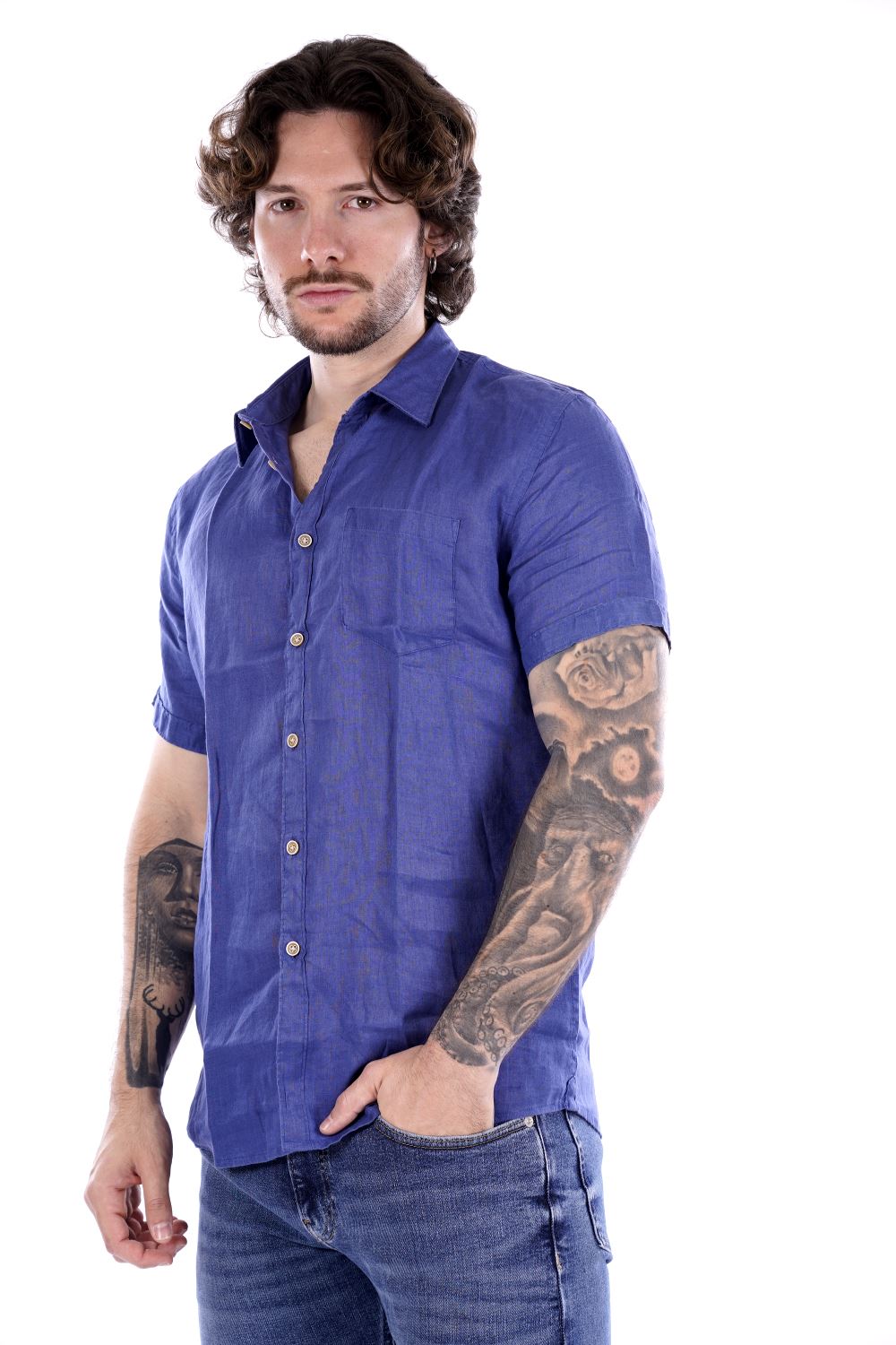 Philo Tinto Camicia Blu Da Uomo