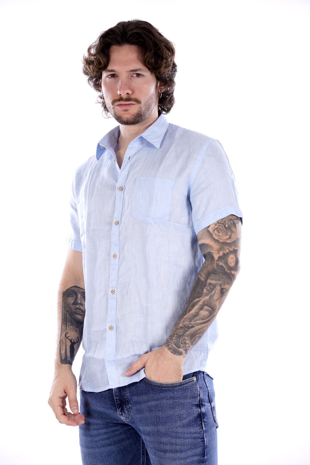Philo Tinto Camicia Celeste Da Uomo