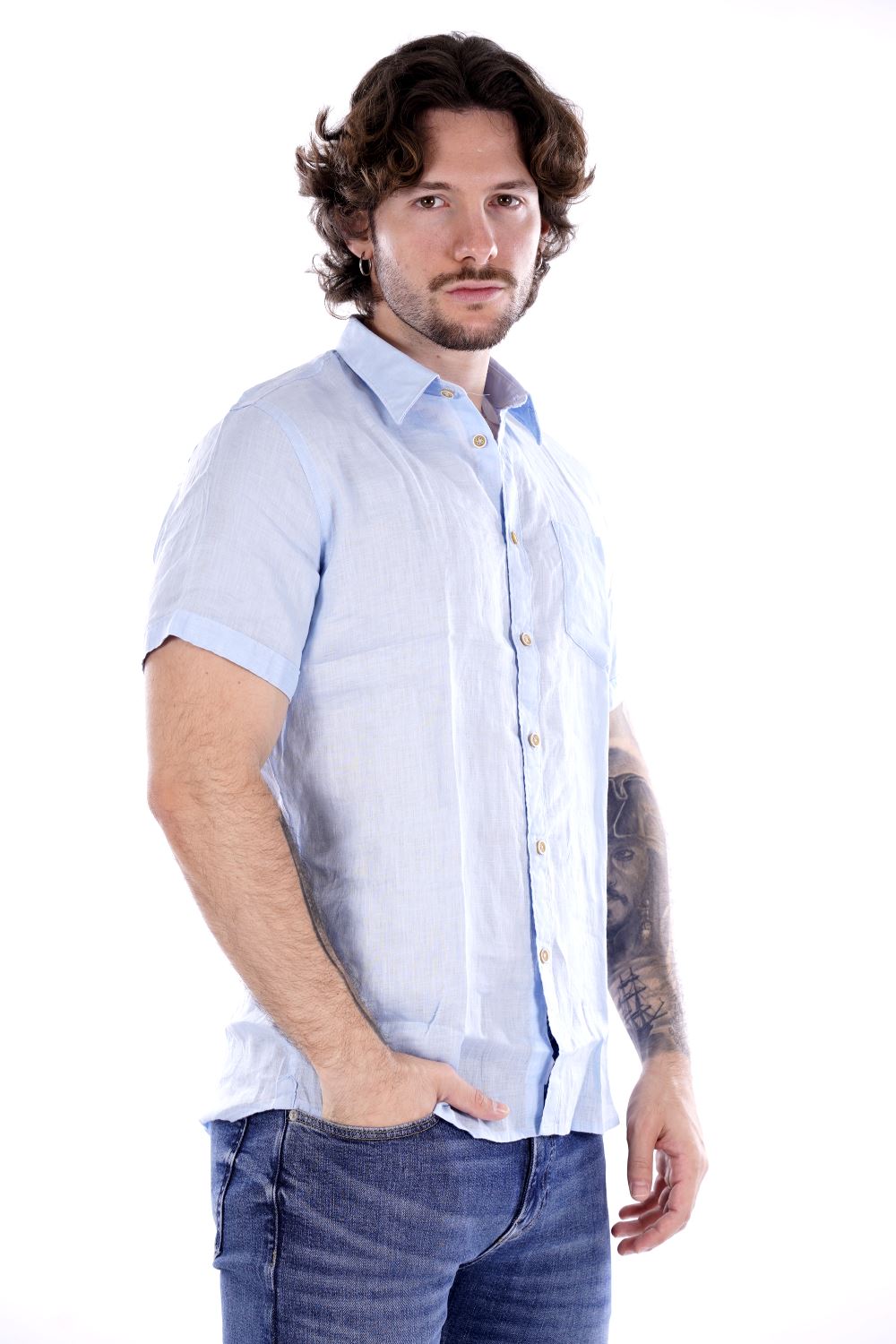 Philo Tinto Camicia Celeste Da Uomo