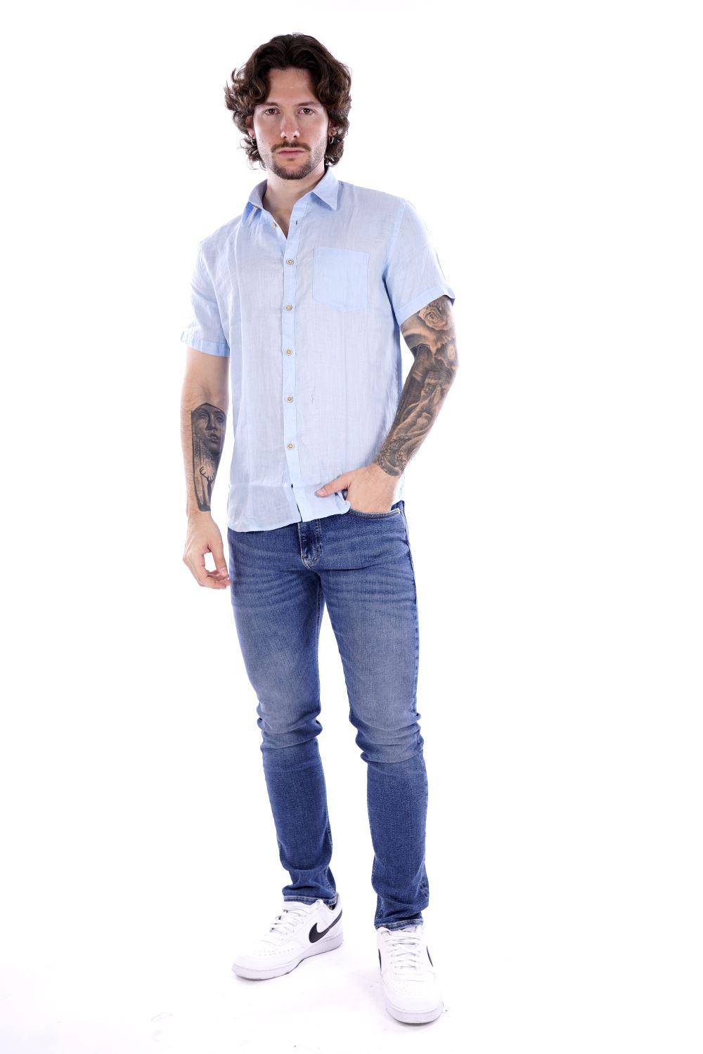 Philo Tinto Camicia Celeste Da Uomo