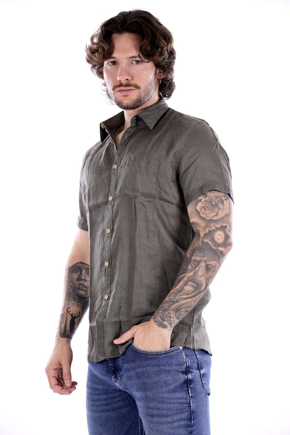 Philo Tinto Camicia Verde Da Uomo