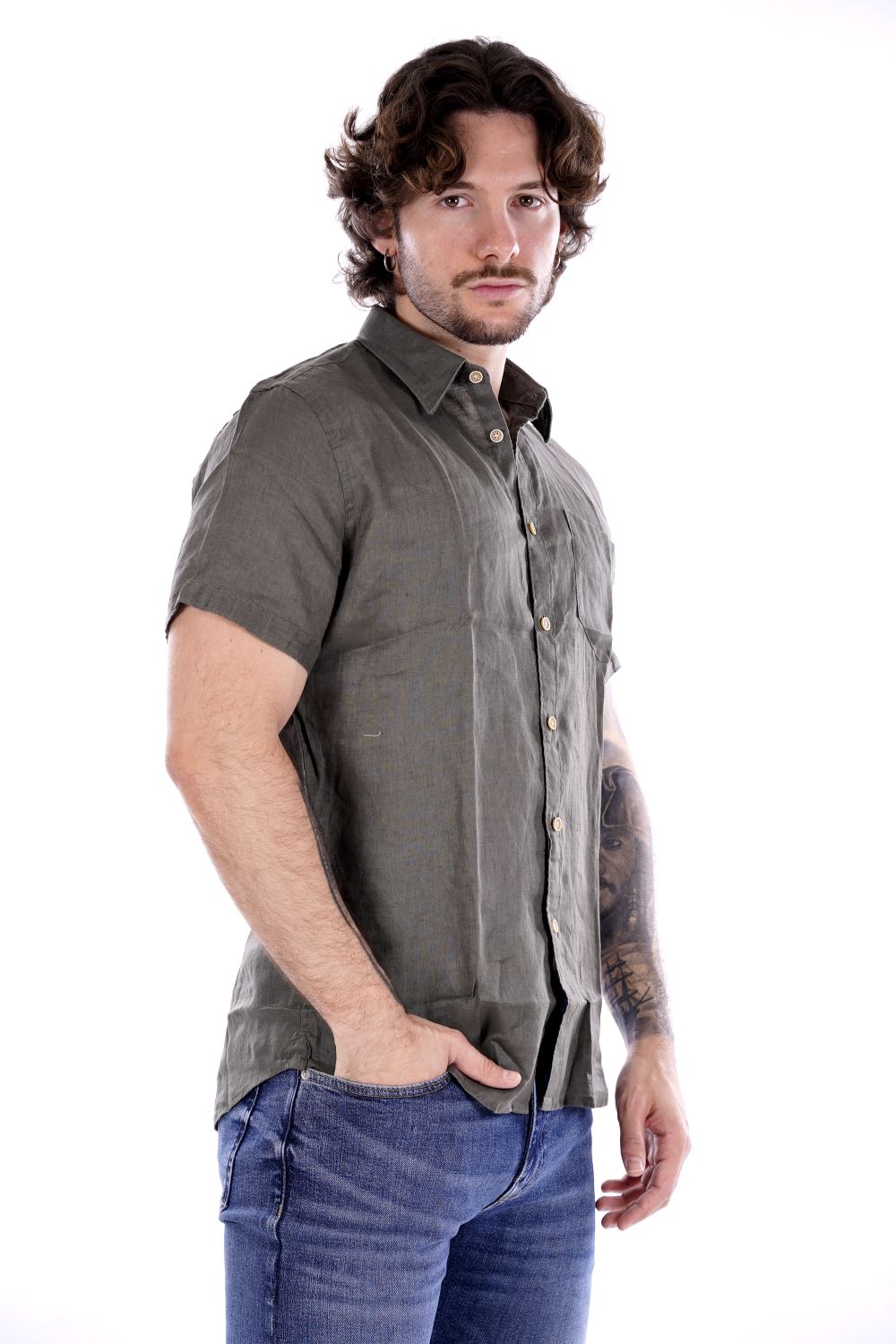 Philo Tinto Camicia Verde Da Uomo