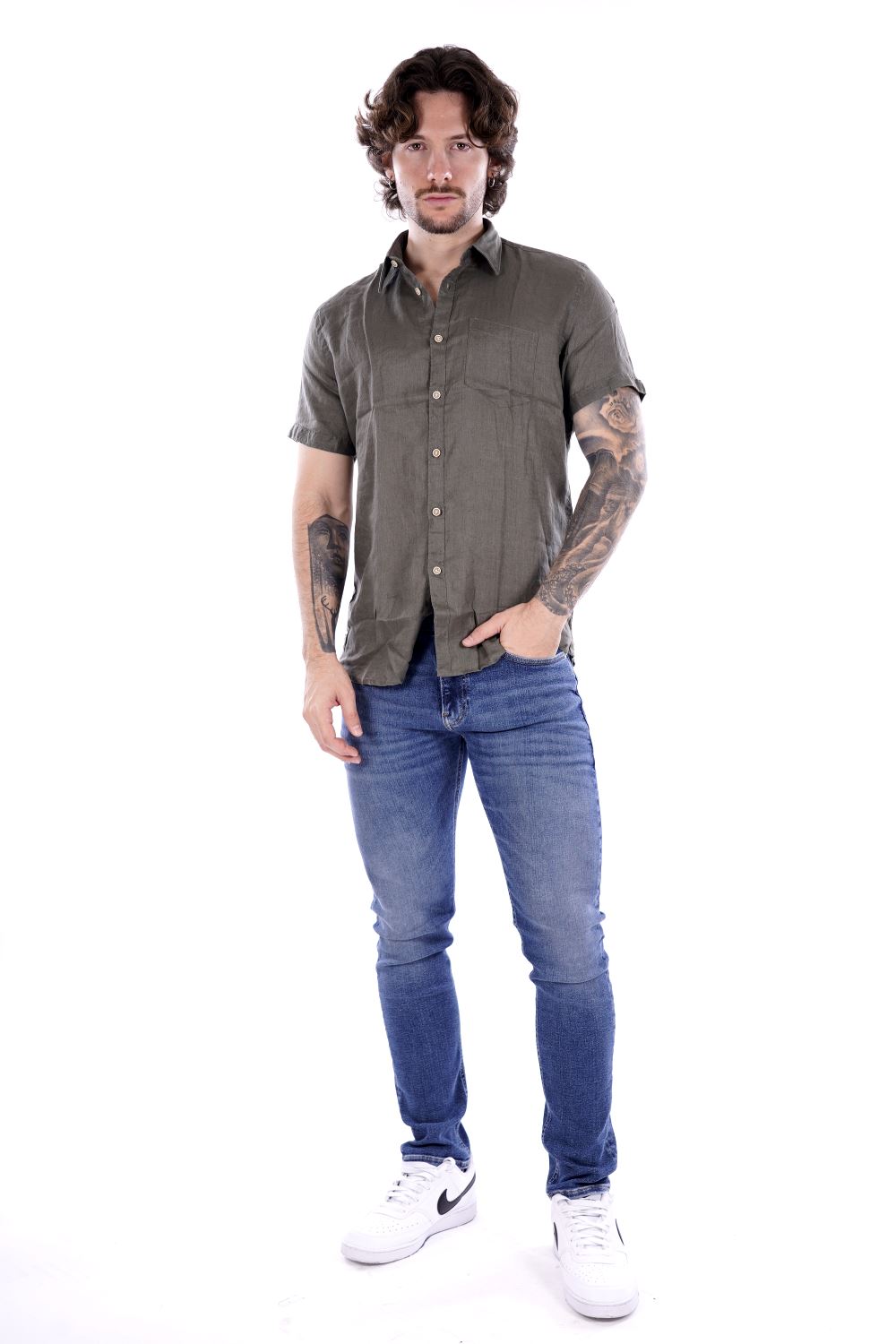 Philo Tinto Camicia Verde Da Uomo