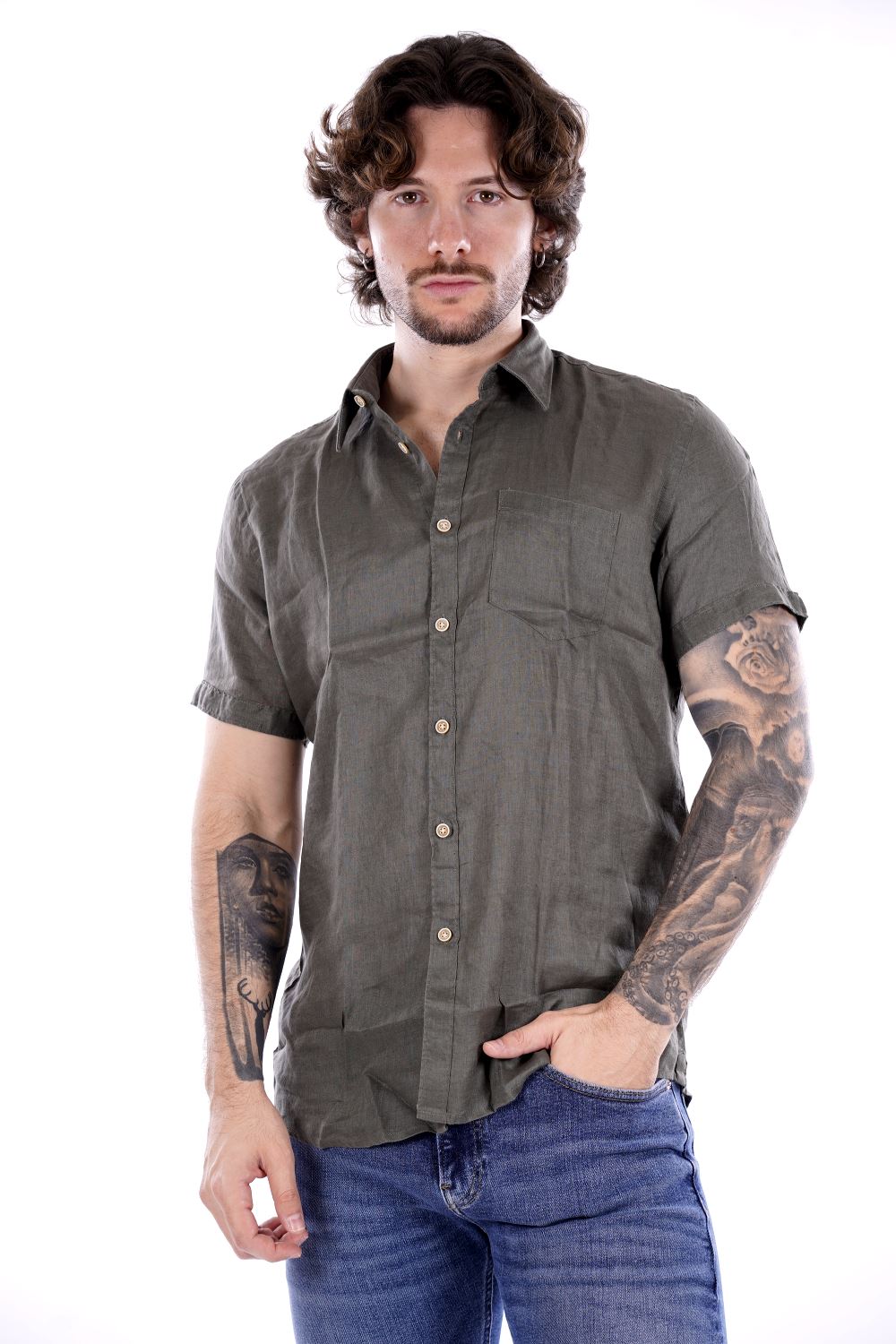 Philo Tinto Camicia Verde Da Uomo