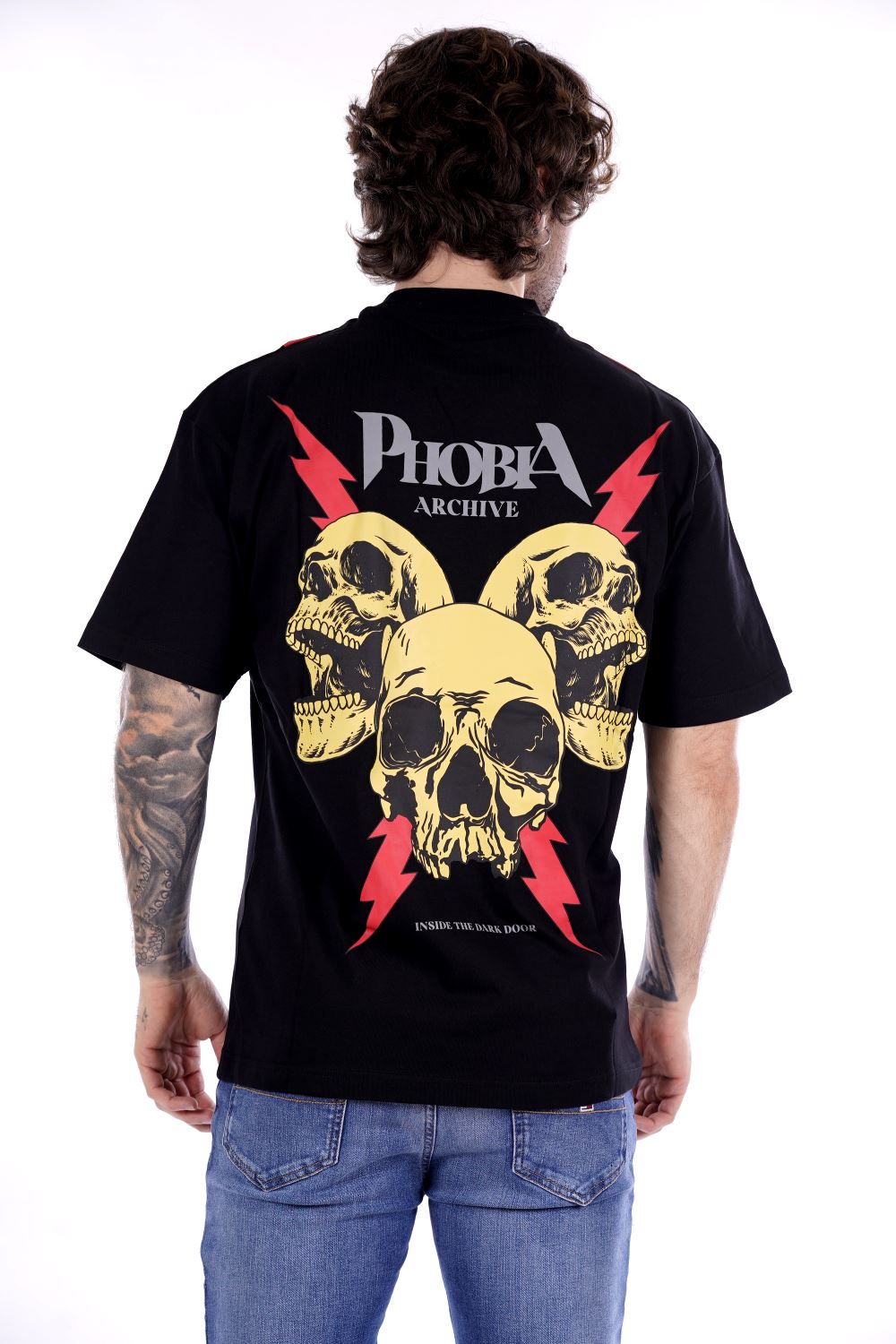Phobia T-shirt Nera Da Uomo