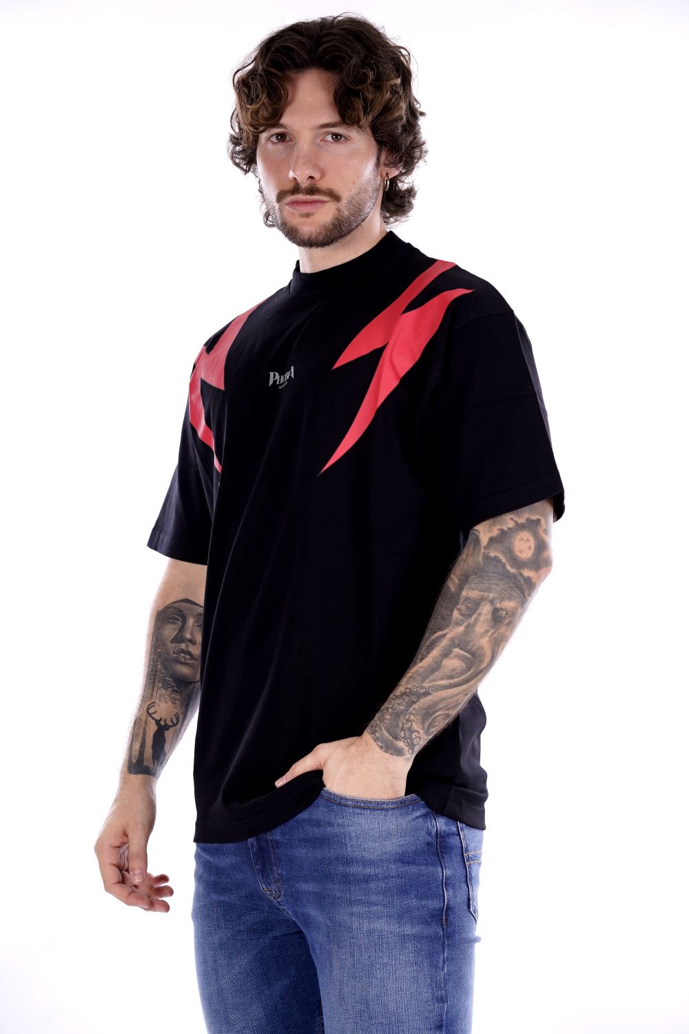 Phobia T-shirt Nera Da Uomo