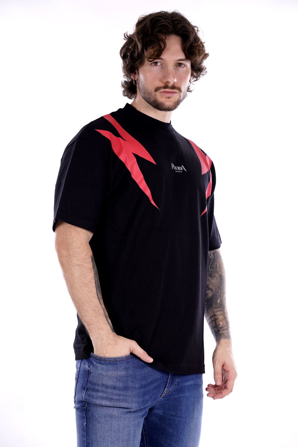 Phobia T-shirt Nera Da Uomo