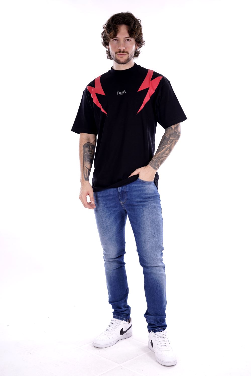 Phobia T-shirt Nera Da Uomo