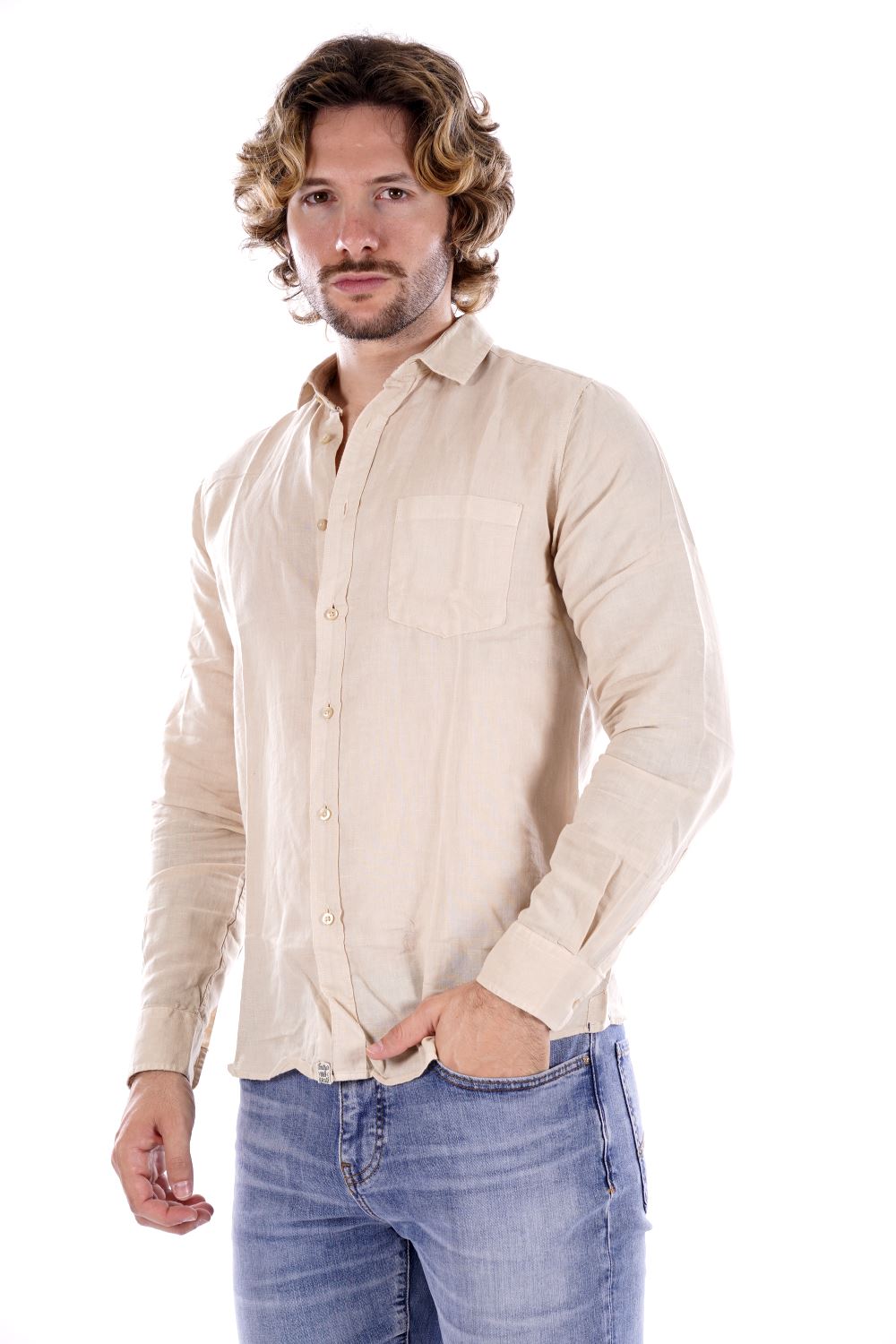 Camicia SMITHY'S da Uomo - SS24MCA401CEMENT