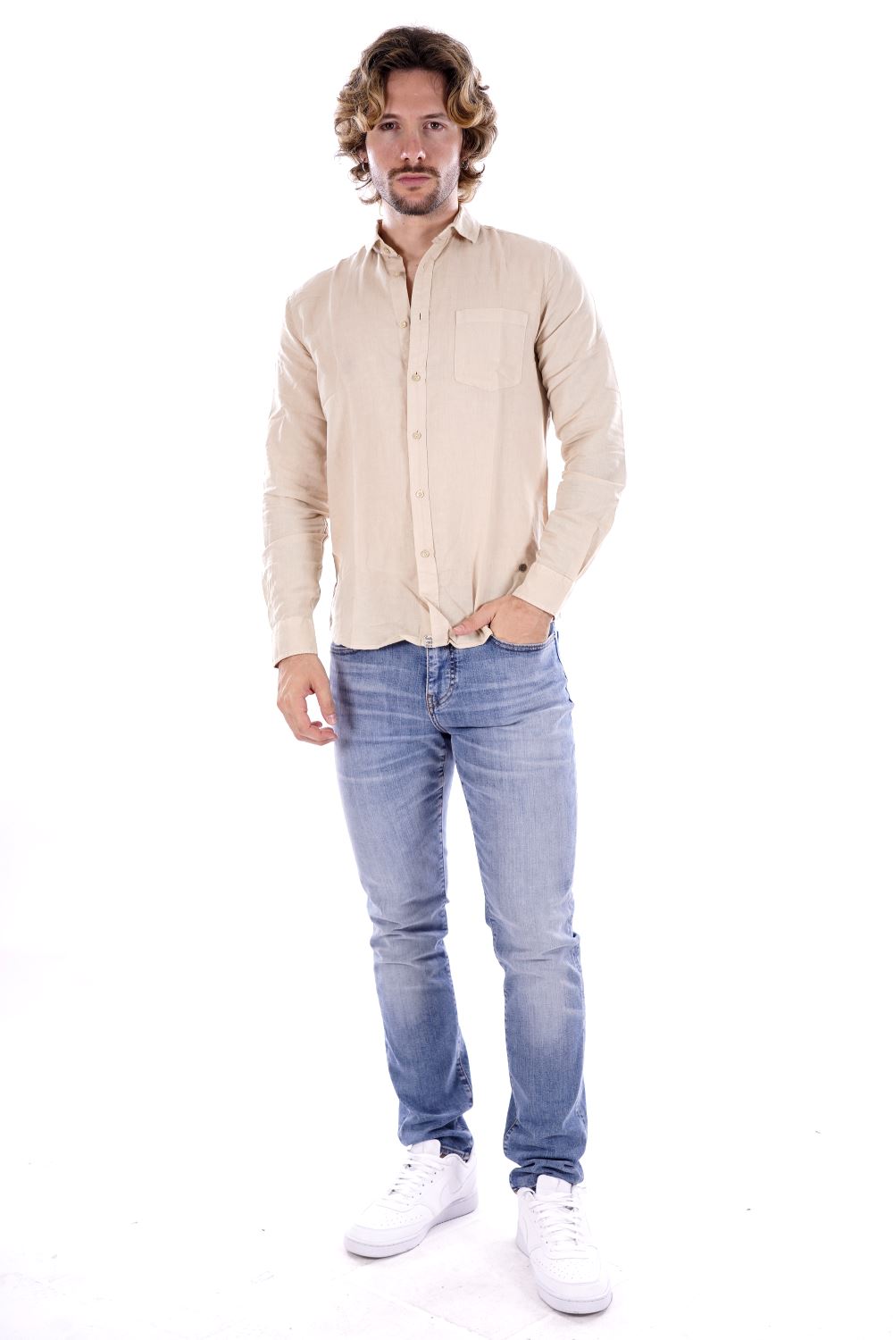 Camicia SMITHY'S da Uomo - SS24MCA401CEMENT