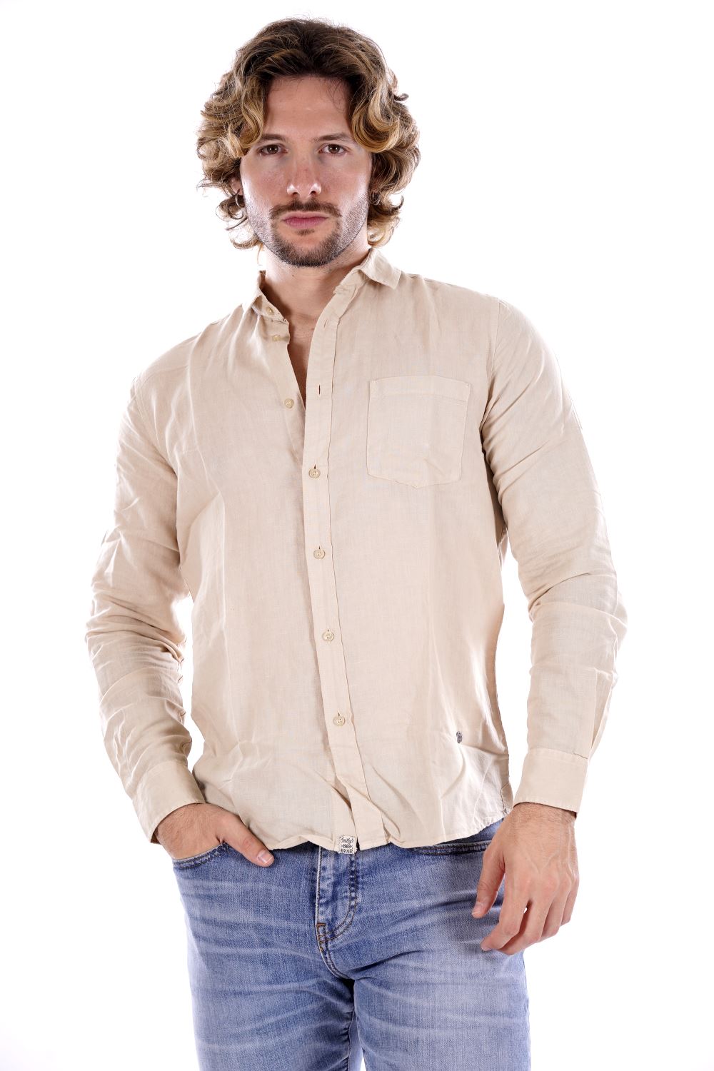 Camicia SMITHY'S da Uomo - SS24MCA401CEMENT