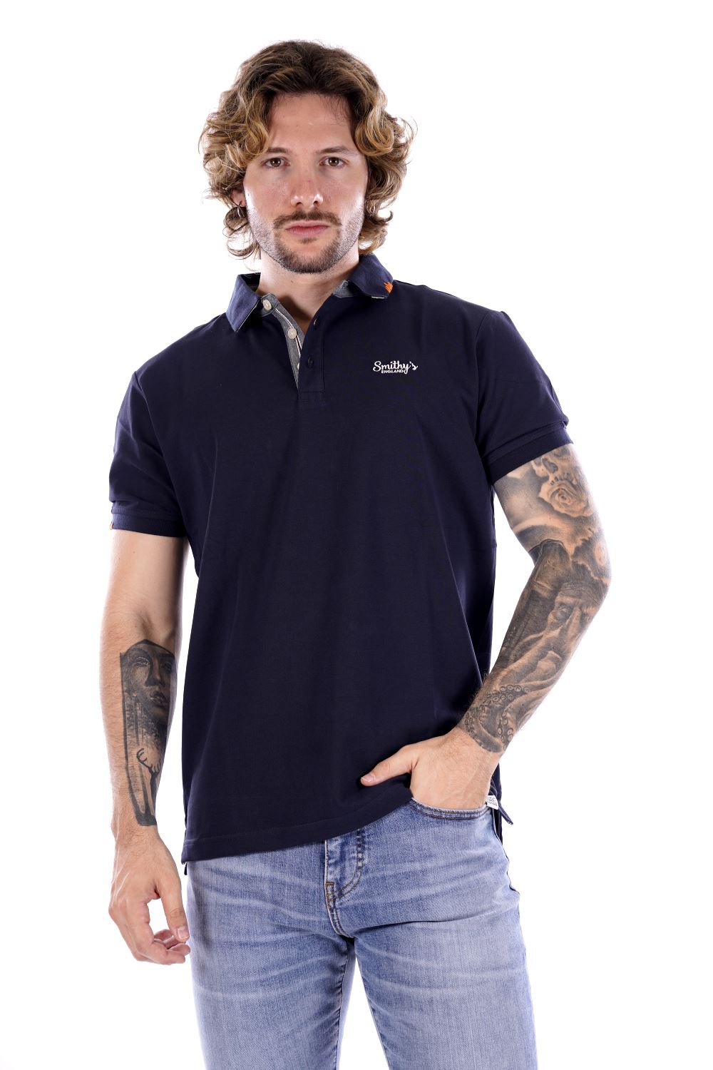 Polo SMITHY'S da Uomo - blu SS24MPL154NAVY