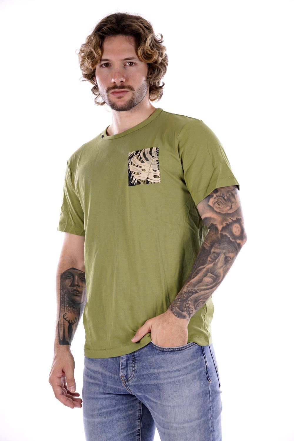 T-shirt SMITHY'S da Uomo - verde SS24MTS105OLIVES