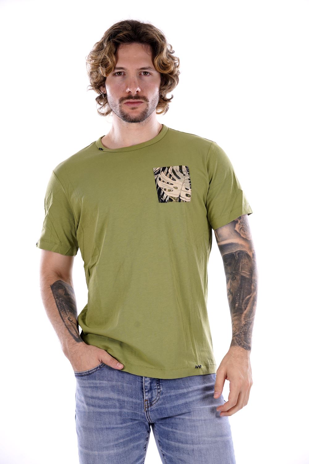 T-shirt SMITHY'S da Uomo - verde SS24MTS105OLIVES