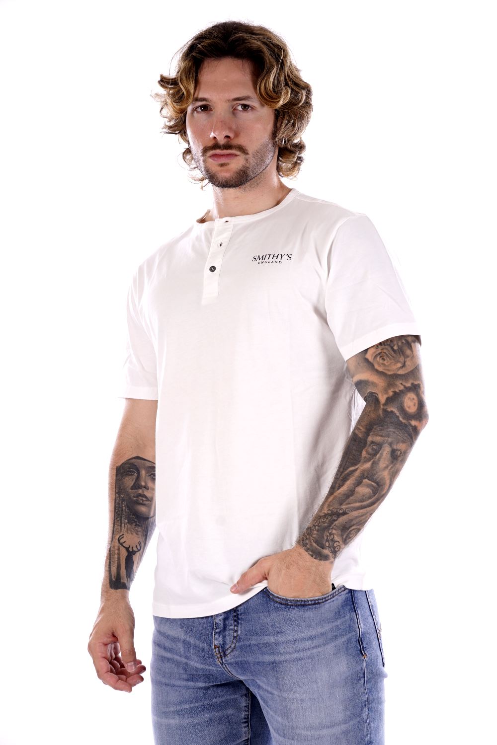 T-shirt SMITHY'S da Uomo - bianco SS24MTS114MILK