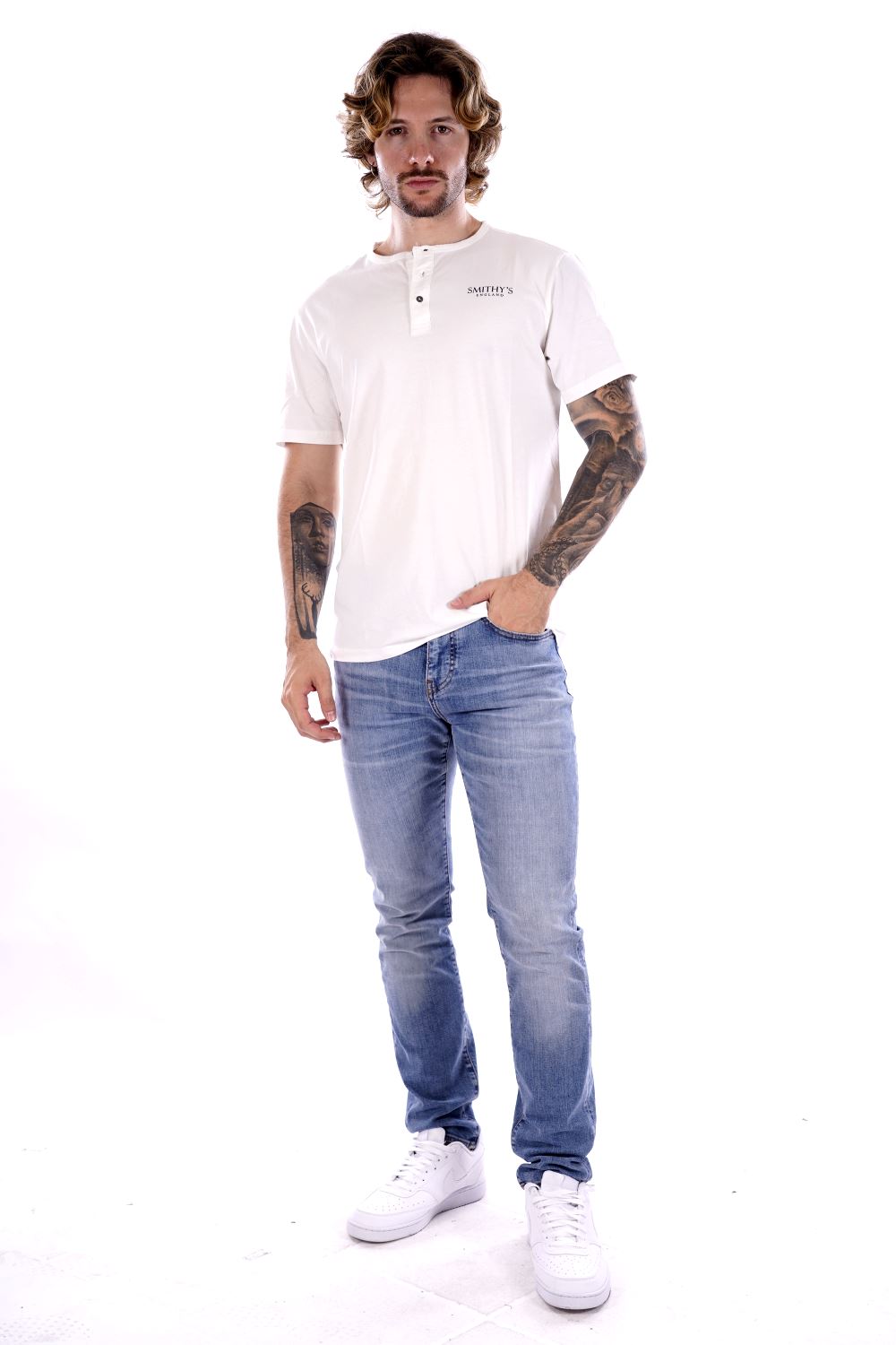 T-shirt SMITHY'S da Uomo - bianco SS24MTS114MILK
