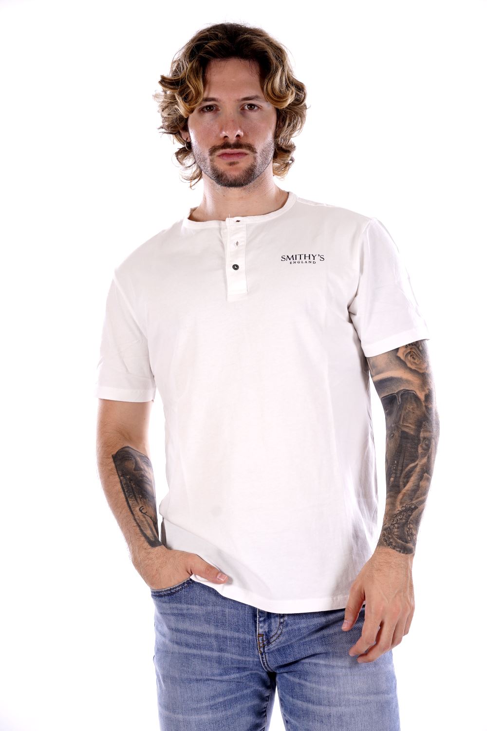 T-shirt SMITHY'S da Uomo - bianco SS24MTS114MILK