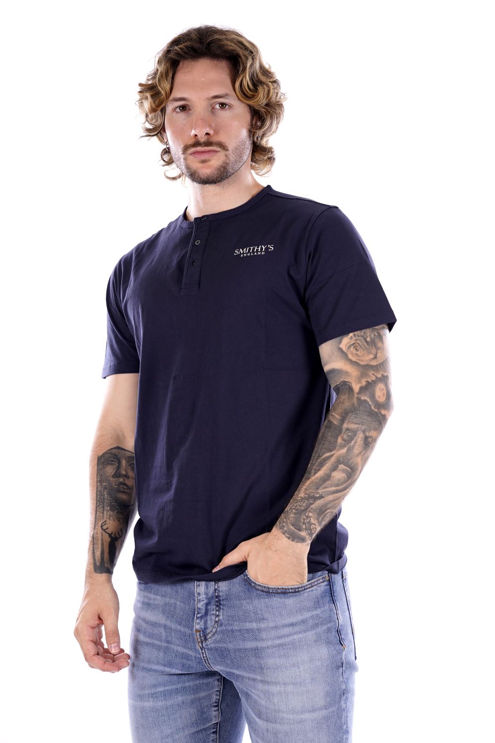 T-shirt SMITHY'S da Uomo - blu SS24MTS114NAVY