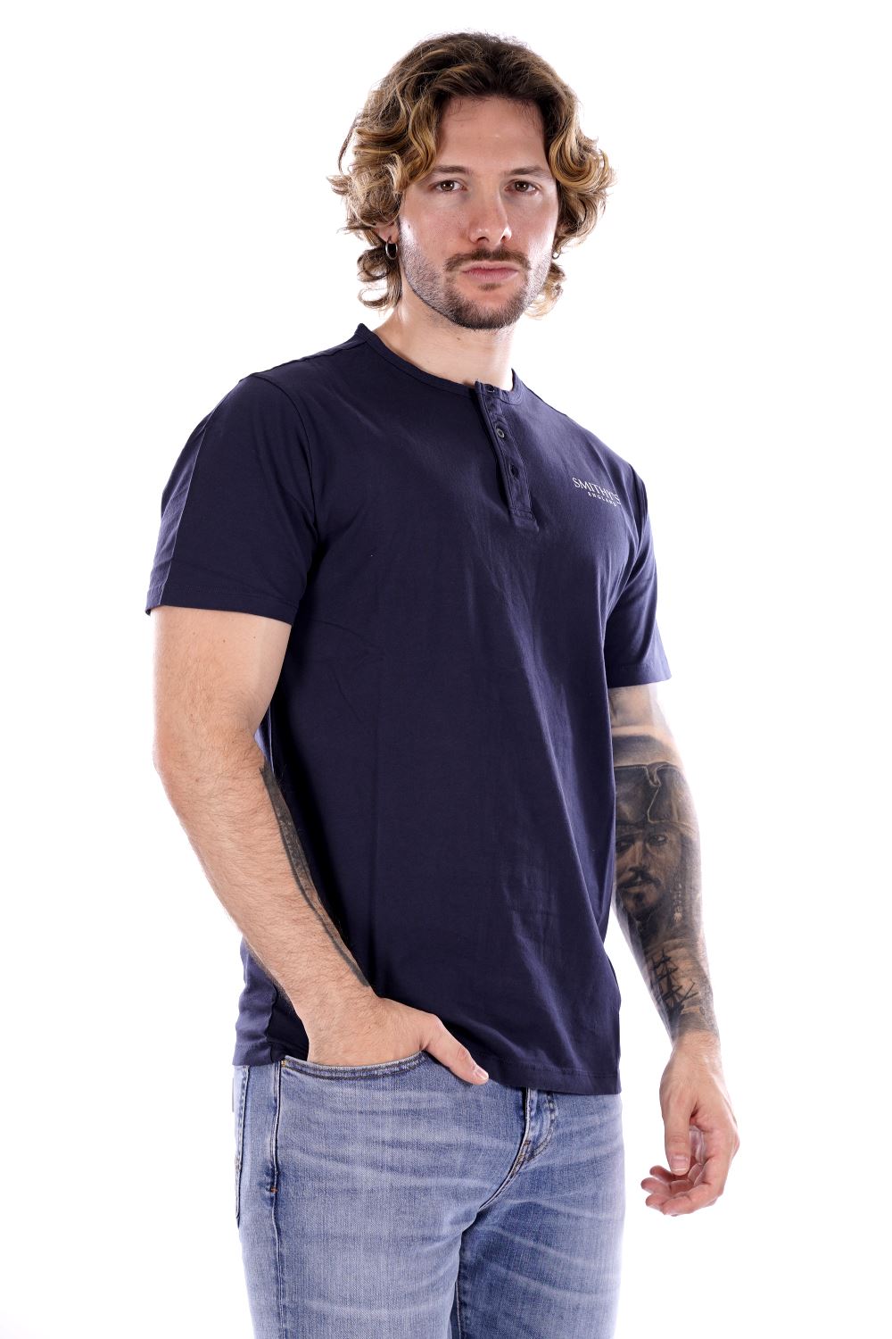 T-shirt SMITHY'S da Uomo - blu SS24MTS114NAVY