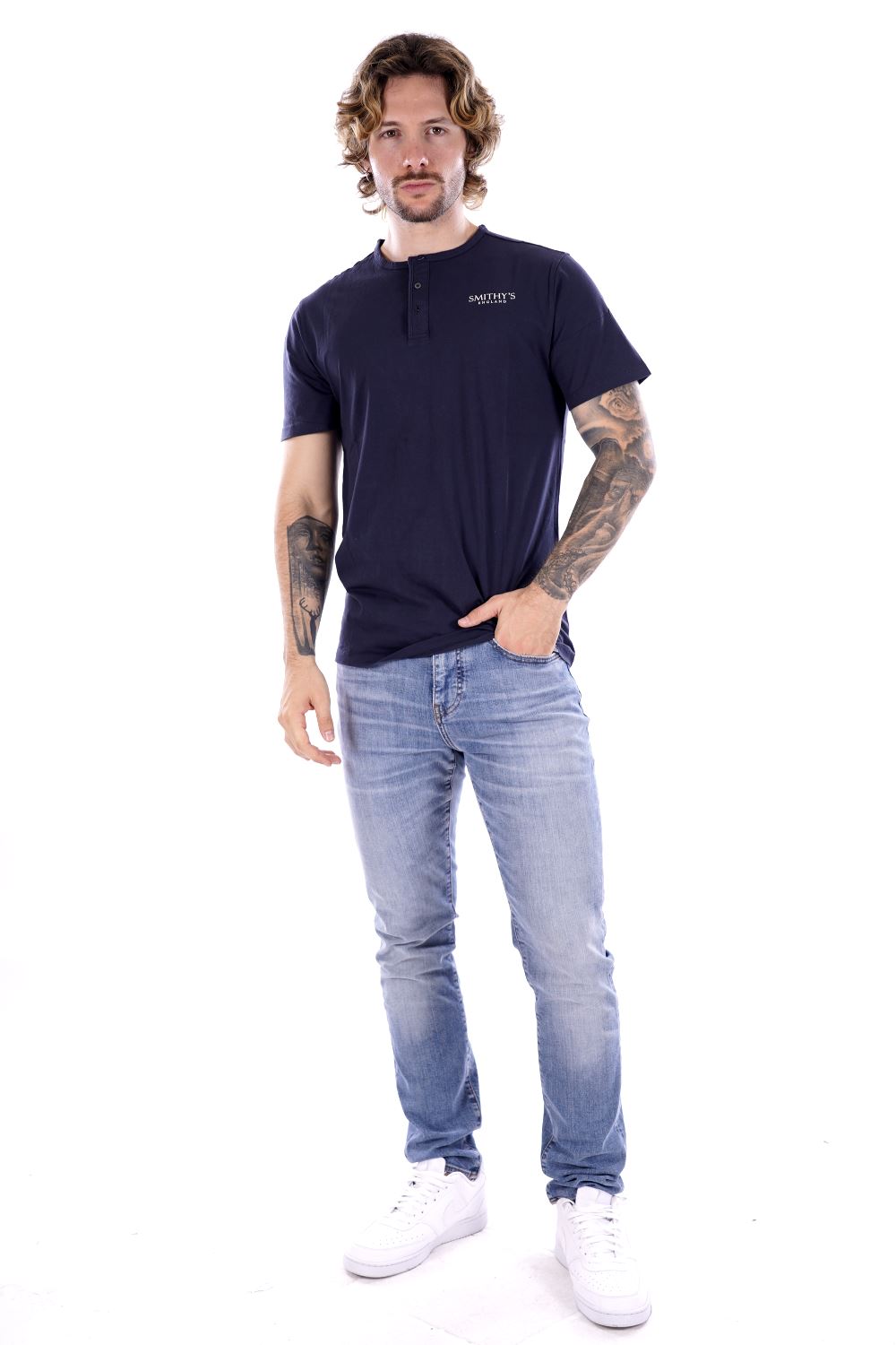 T-shirt SMITHY'S da Uomo - blu SS24MTS114NAVY