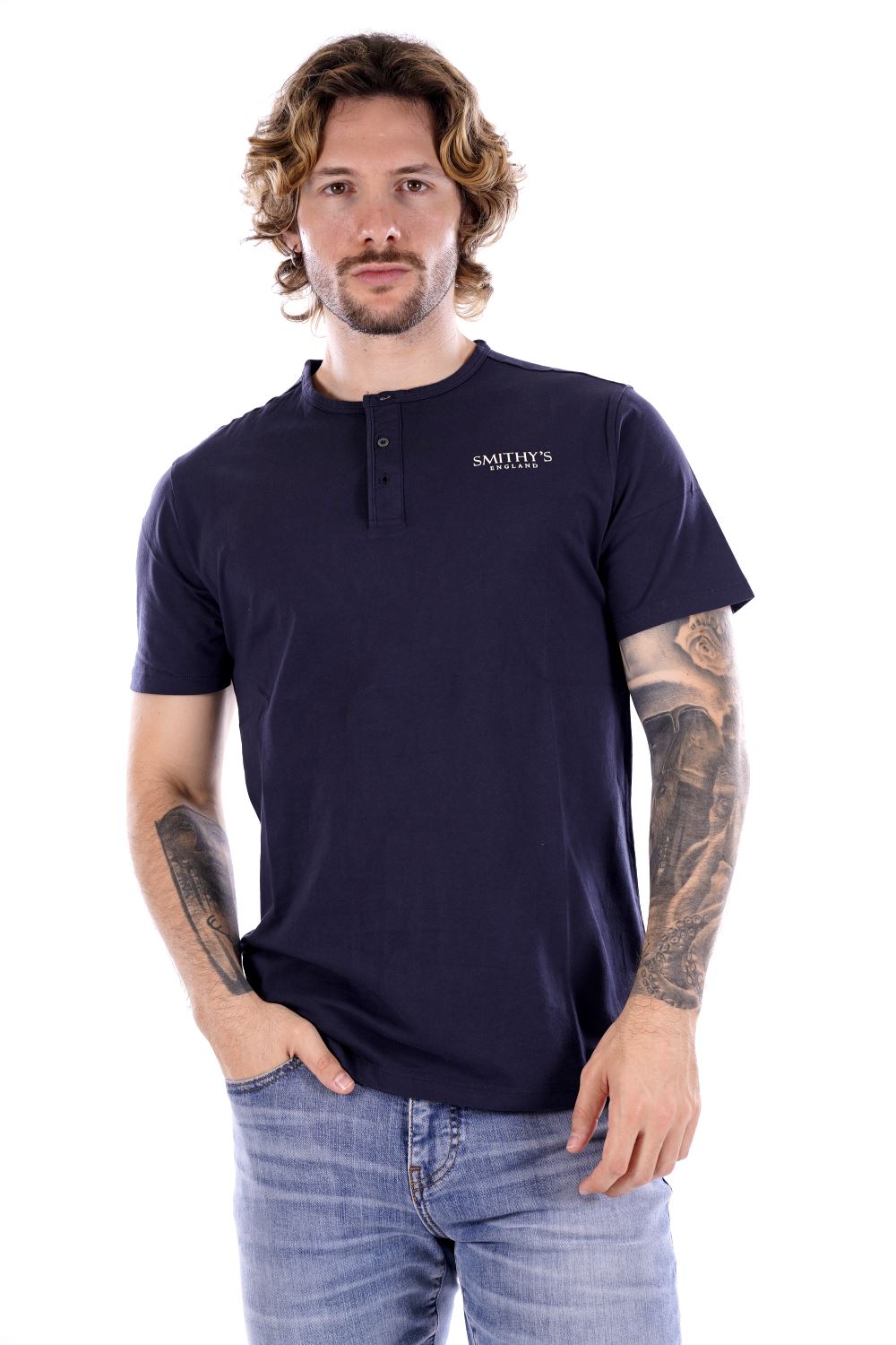 T-shirt SMITHY'S da Uomo - blu SS24MTS114NAVY