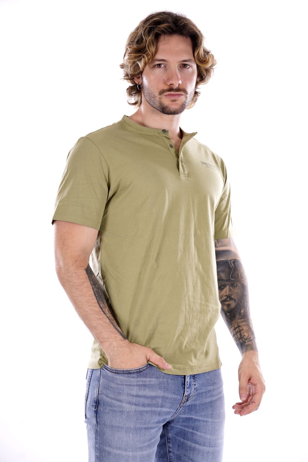 T-shirt SMITHY'S da Uomo - verde SS24MTS114OLIVES