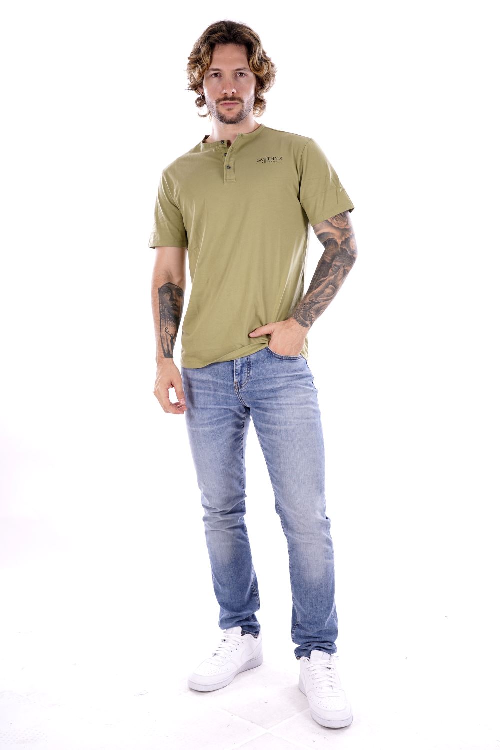 T-shirt SMITHY'S da Uomo - verde SS24MTS114OLIVES