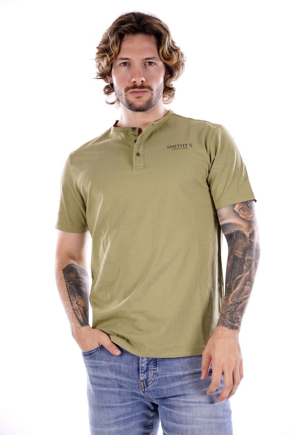 T-shirt SMITHY'S da Uomo - verde SS24MTS114OLIVES